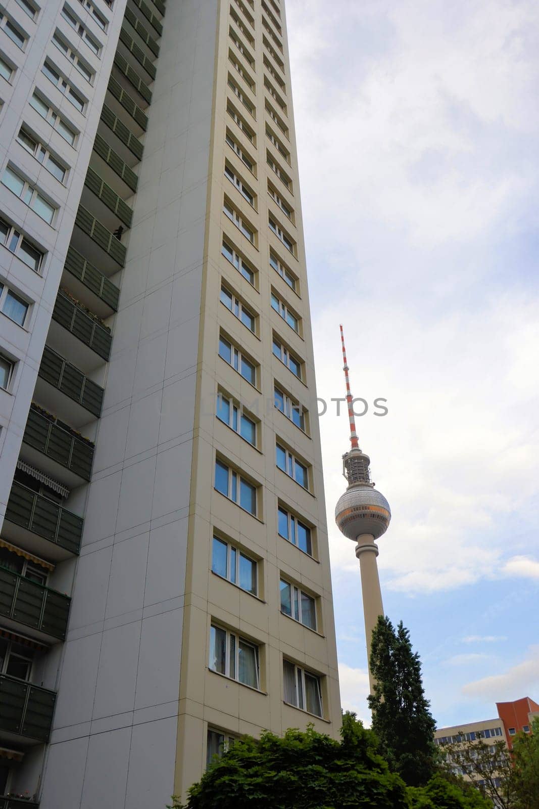 High-rise building and TV tower in Berlin