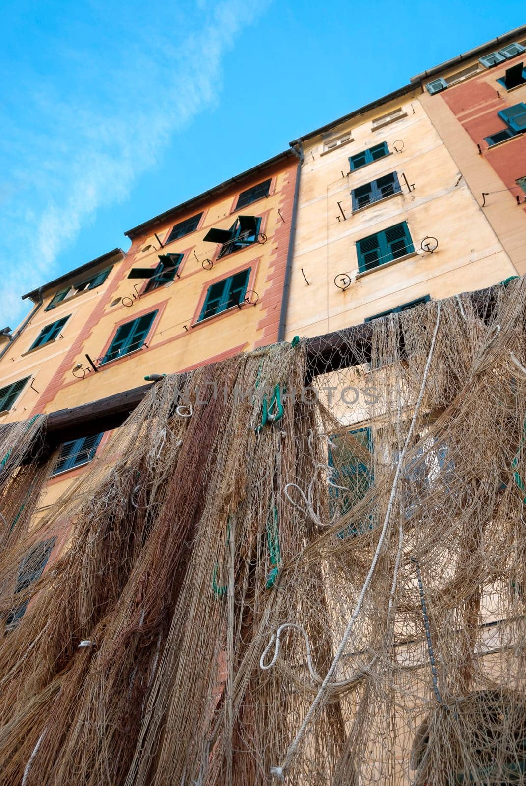 fishing nets in the village of Camogli