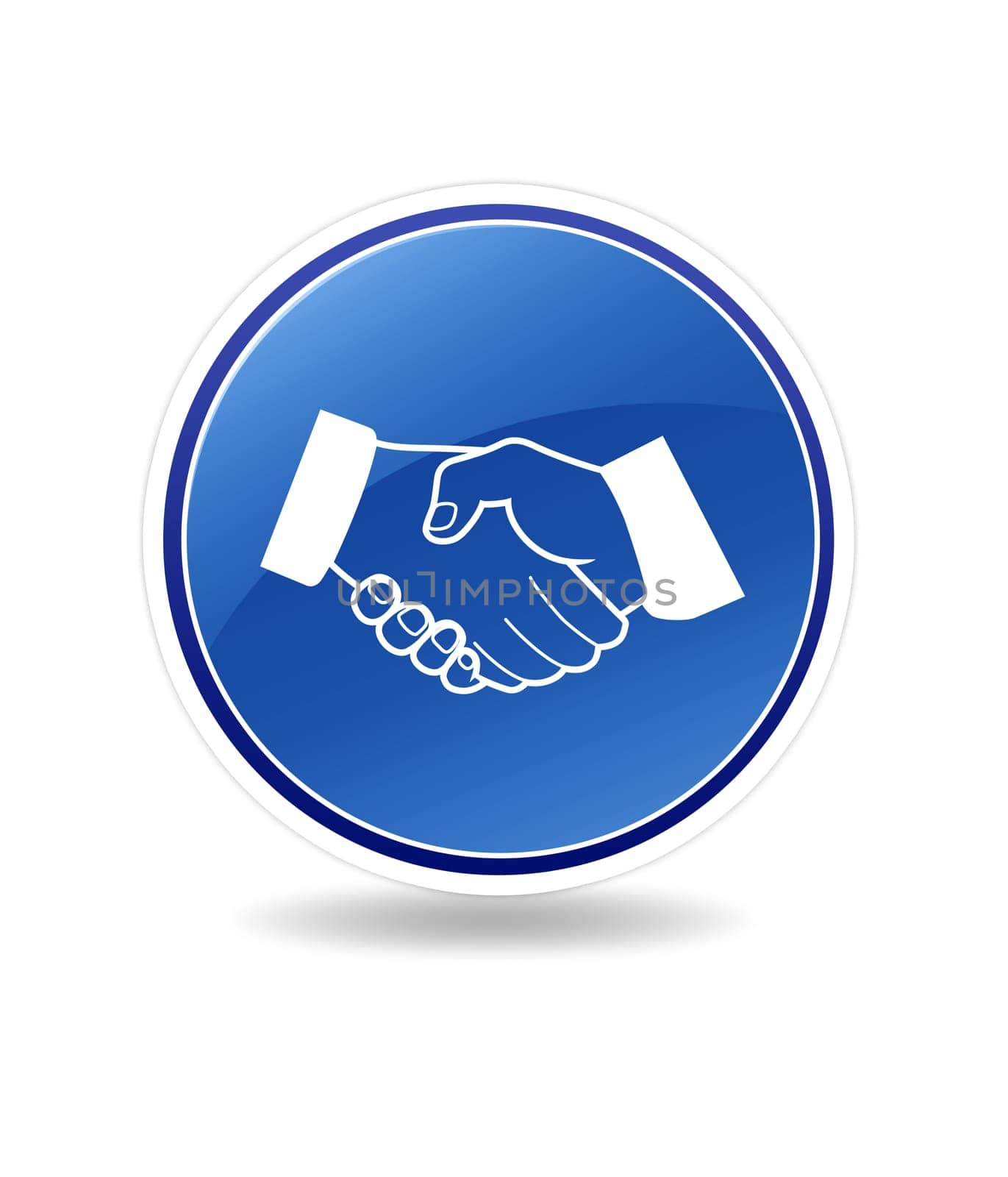 High resolution graphic of a partnership icon with shaking hands.