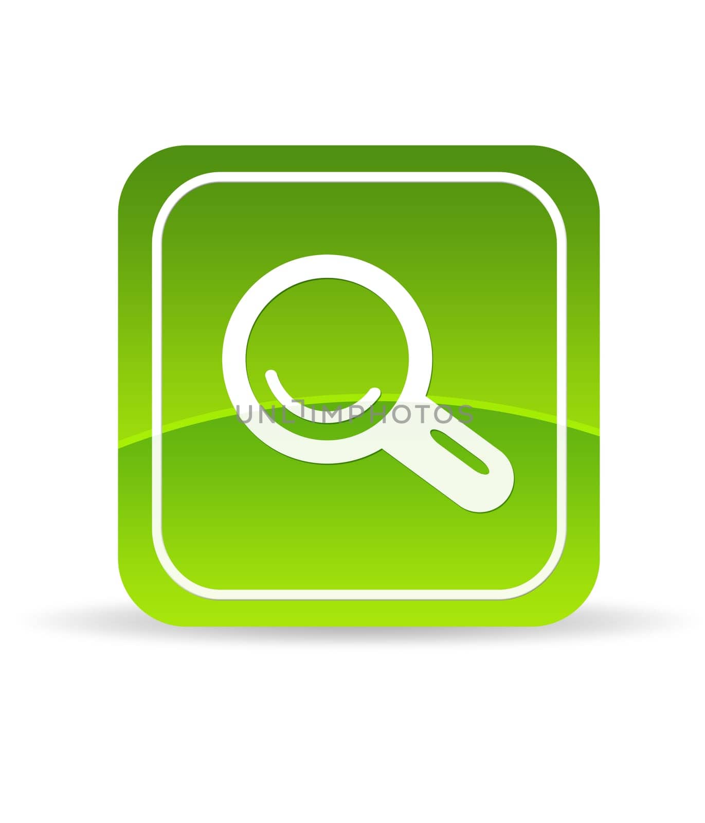 High resolution green search  icon on white background.