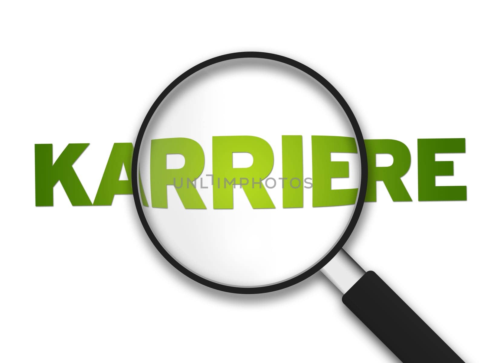 Magnifying Glass with the word career on white background.