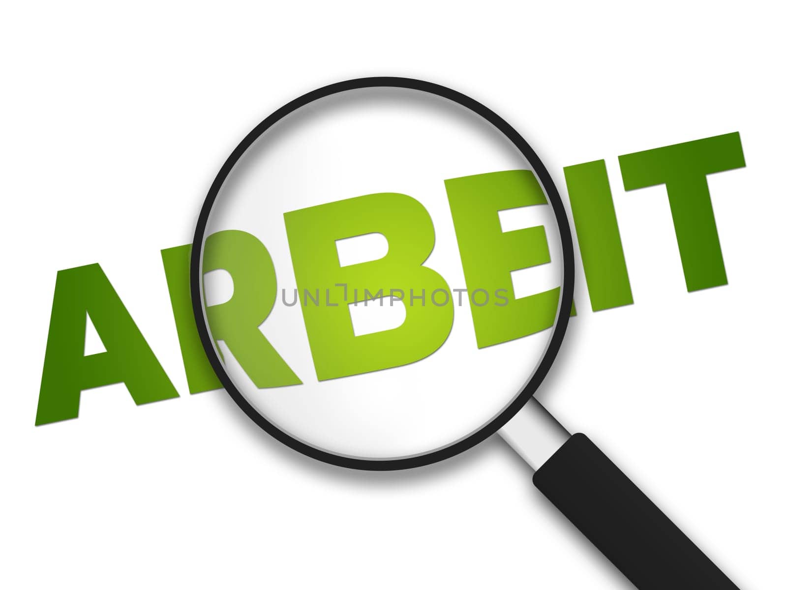 Magnifying Glass with the word Jobs on white background.