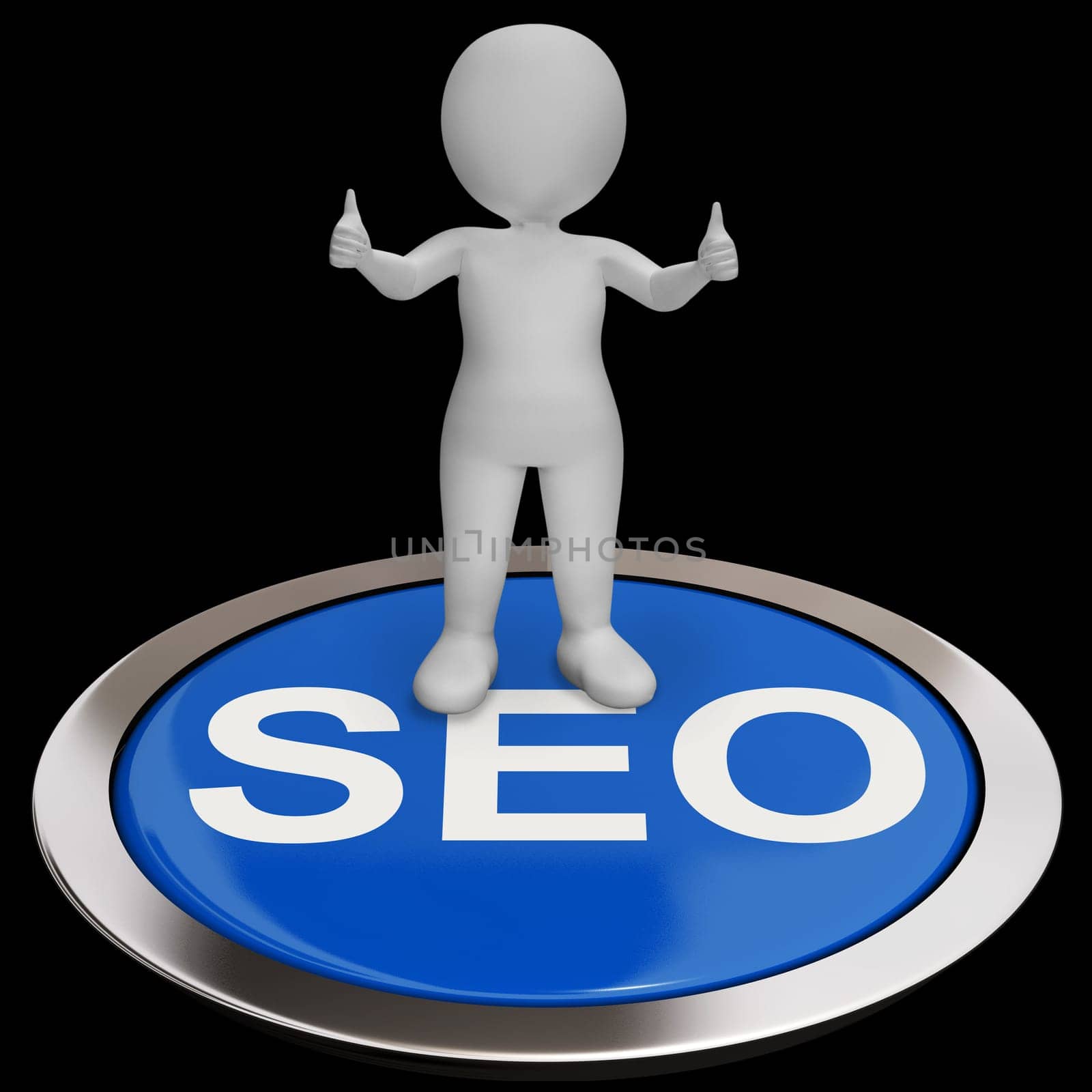 SEO Button Showing Internet Marketing And Optimizing