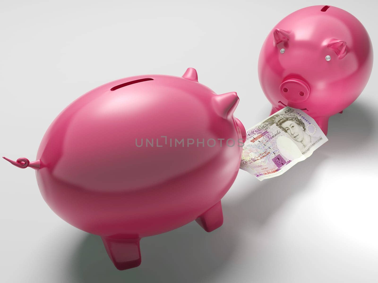 Piggybanks Fighting Over Money Shows Investment Decisions Or Risks