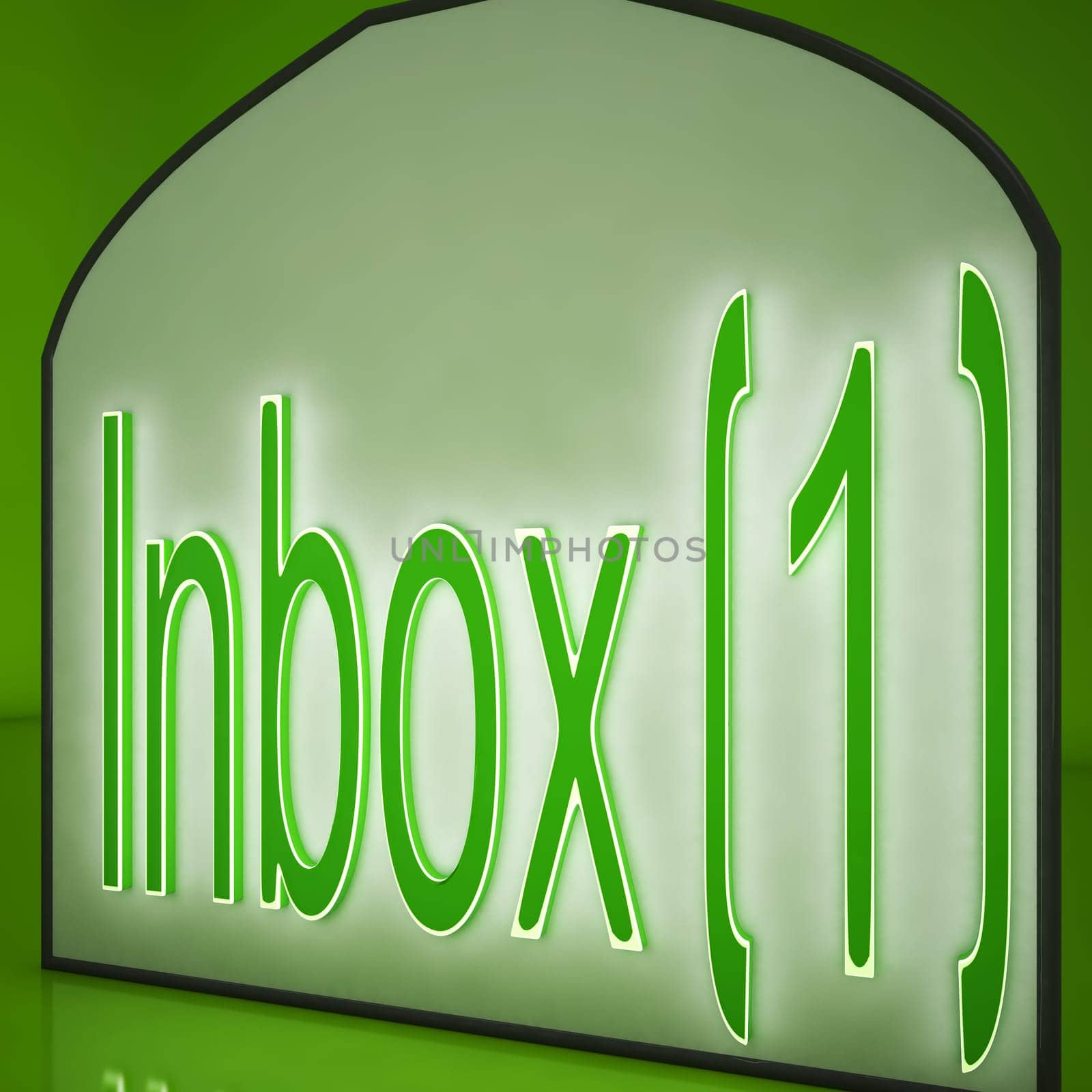 Inbox One Sign Showing Electronic Mail Inbox Or Online Correspondence