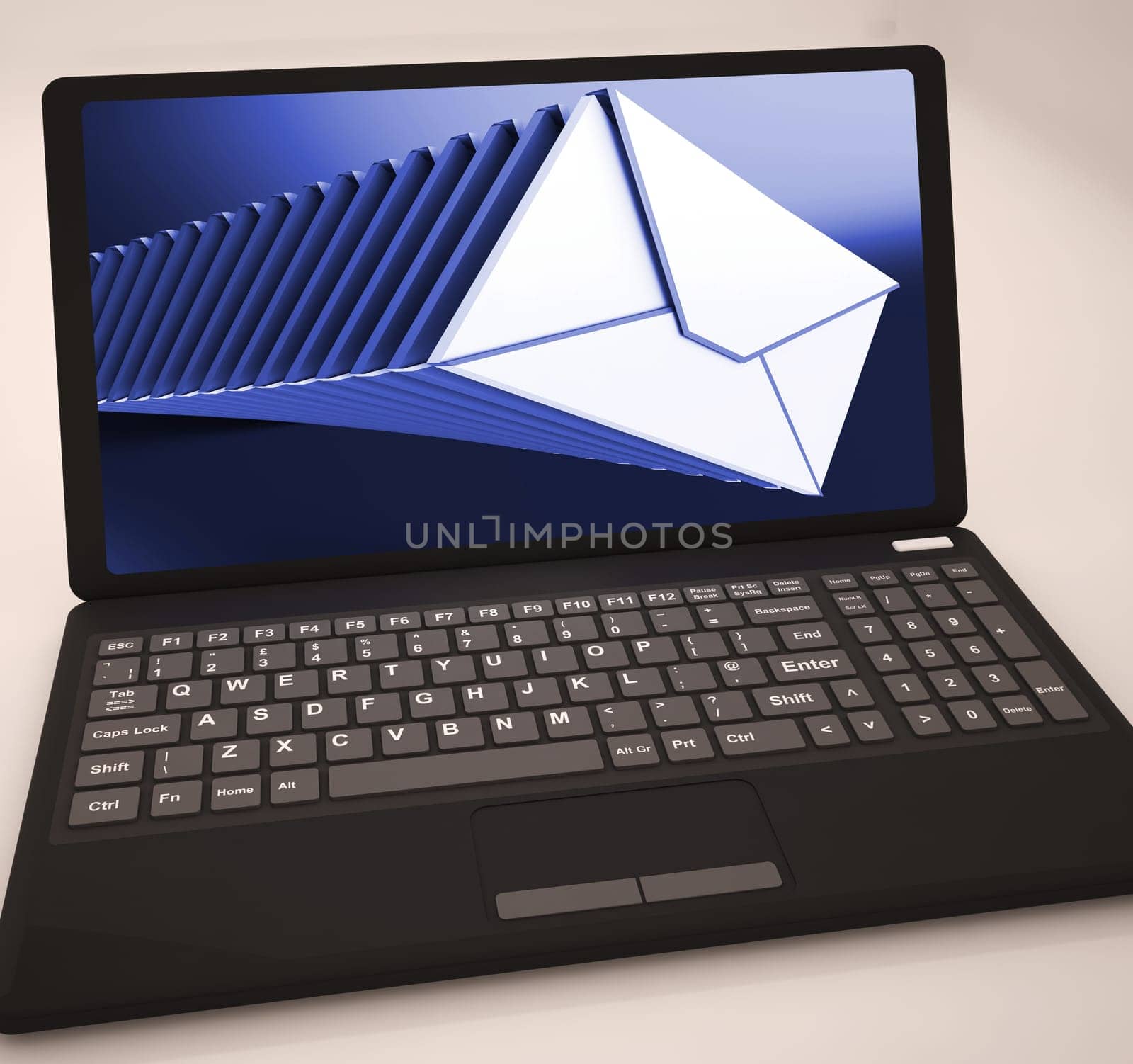 Mails List At Laptop Shows Ongoing Messages And Communication
