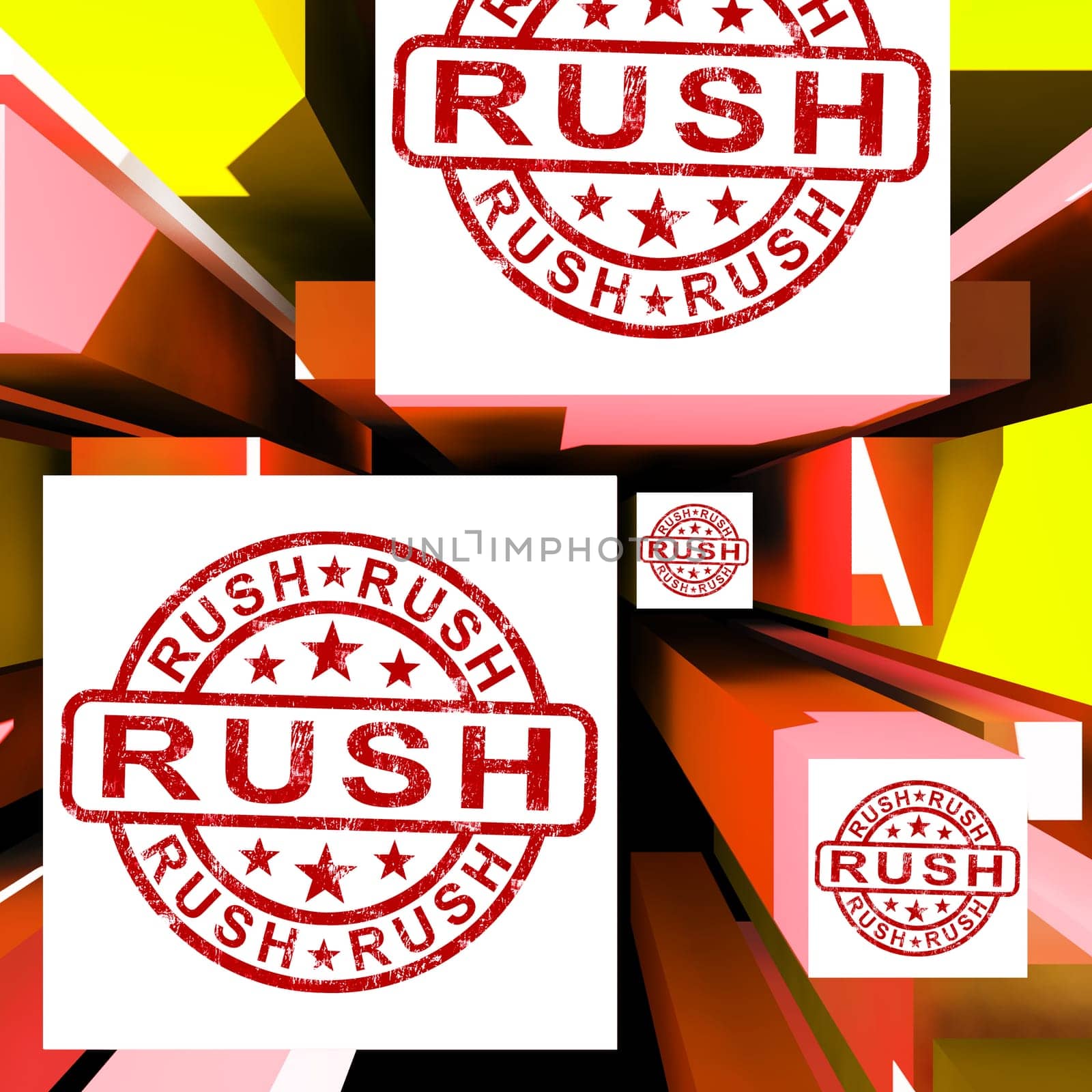 Rush On Cubes Showing Express Delivery And Quick Dispatch