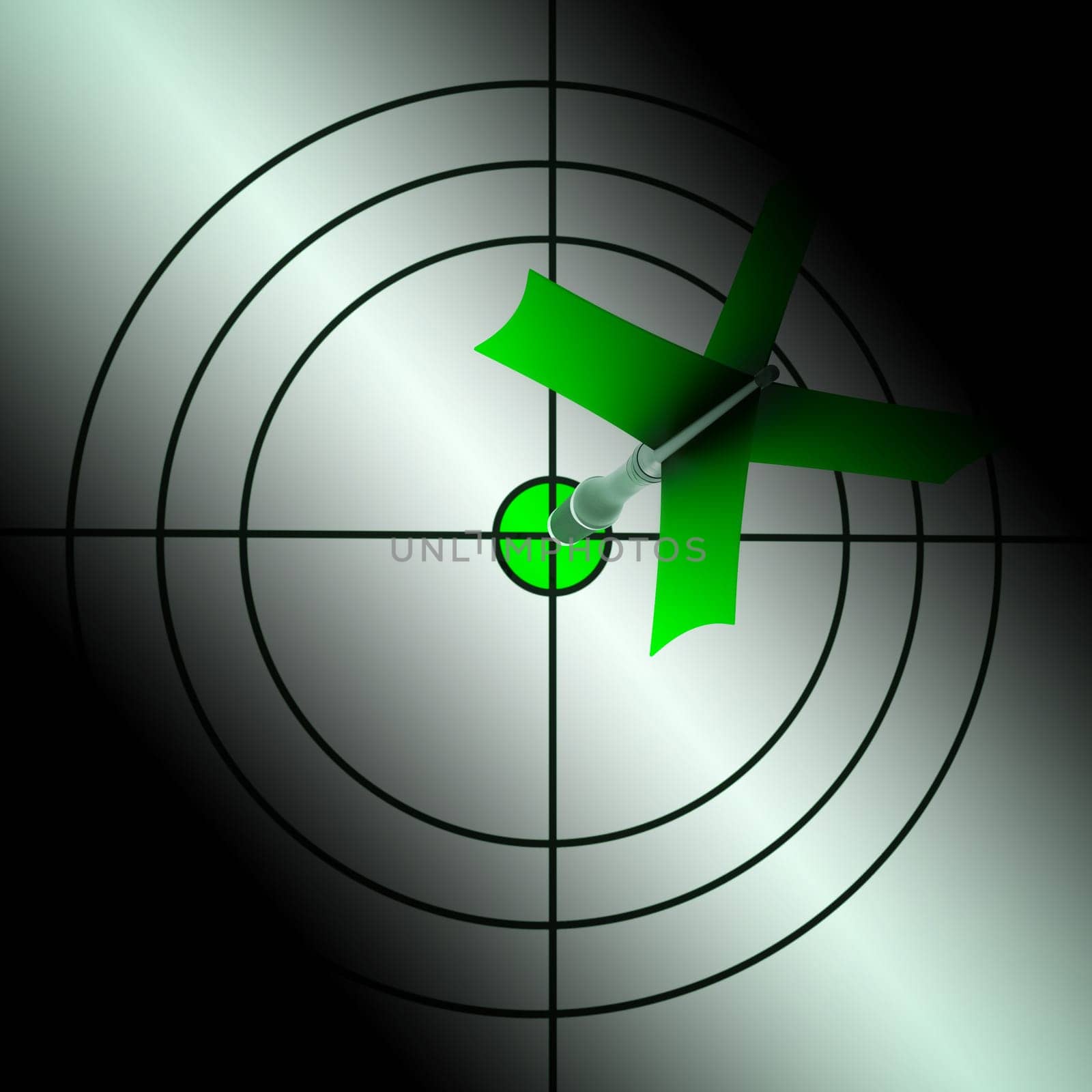 Arrow Aiming On Dartboard Showing Targeting Perfection And Focusing Efficiency