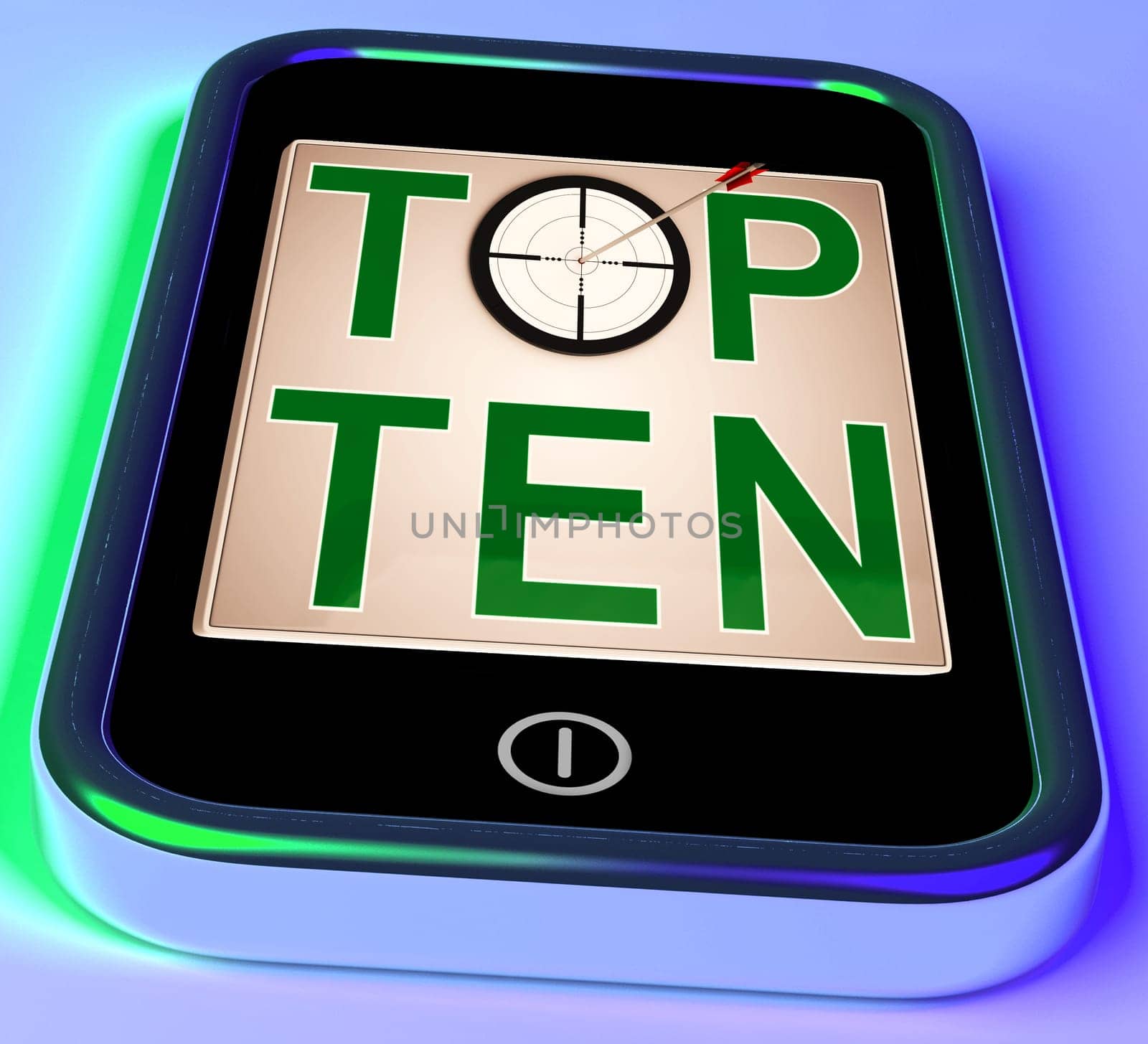 Top Ten On Smartphone Shows Selected Ranking Or Competition