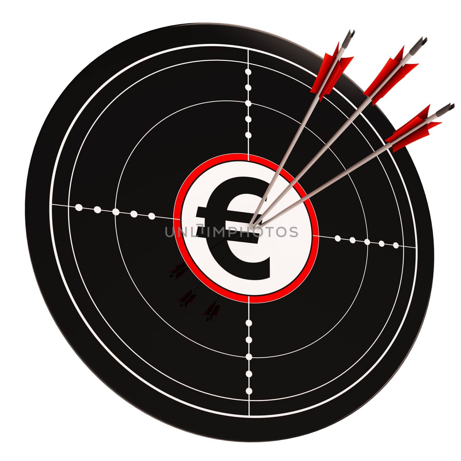 Euro Target Showing Wealth Currency And Prosperity In Europe