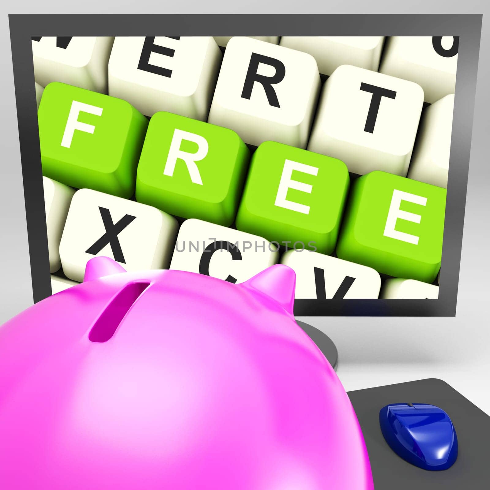 Free Keys On Monitor Shows Free Trial Or Special Offer