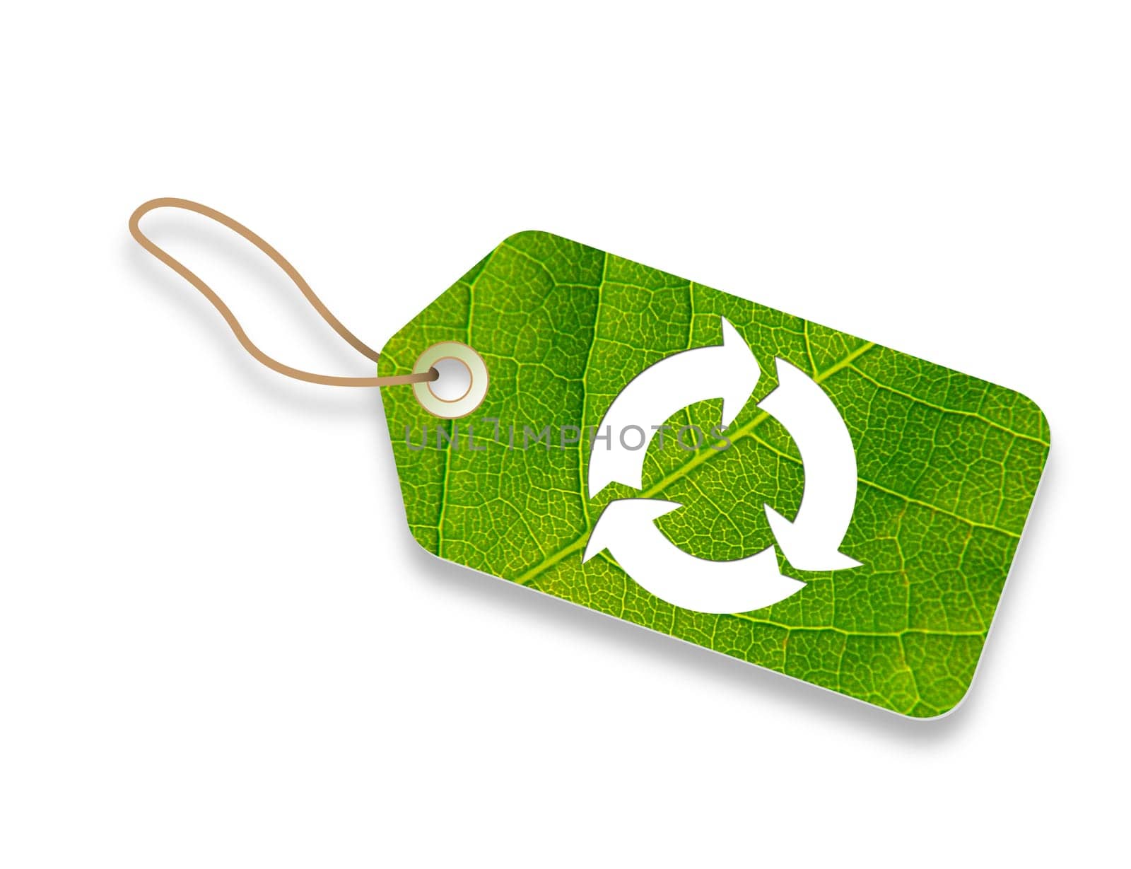 Eco friendly promotional price tag on white background.