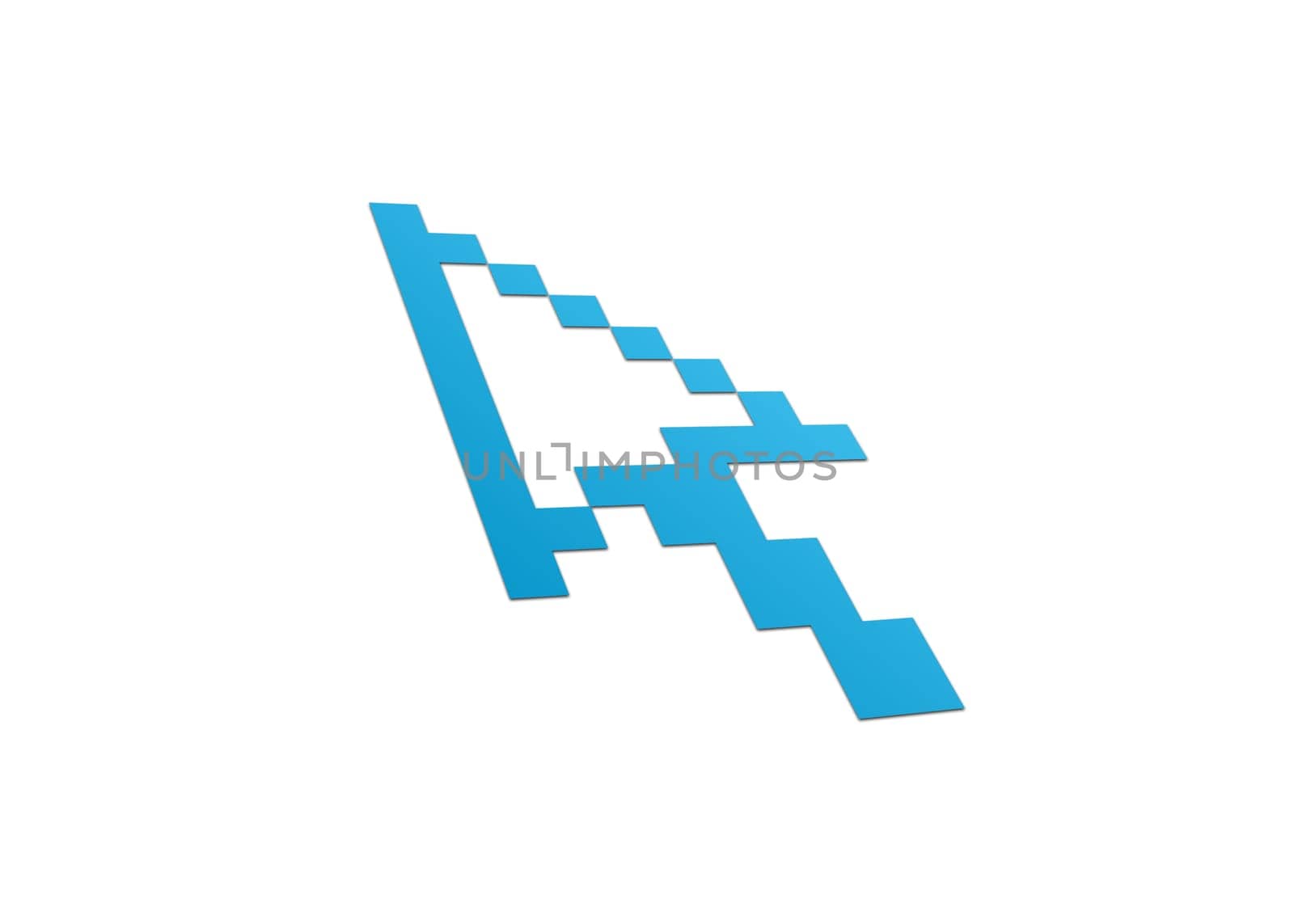 High resolution perspective graphic of a computer cursor