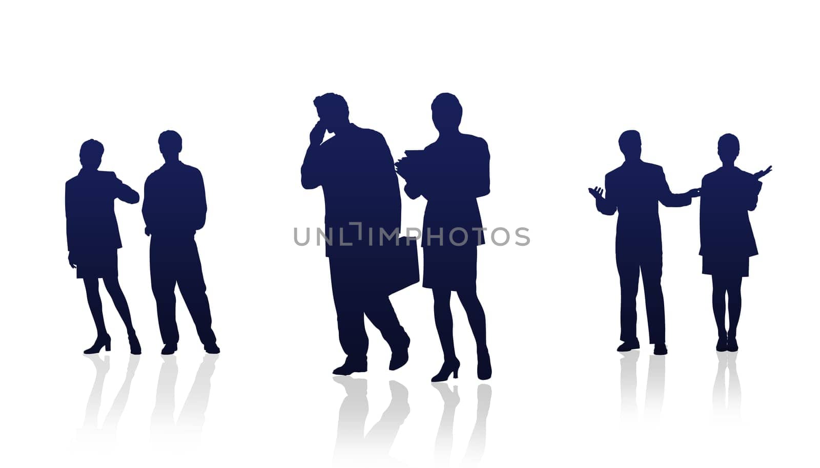 High Resolution graphic of business people silhouettes.