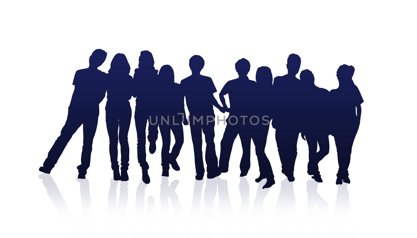 High resolution graphic of a happy group of friends.