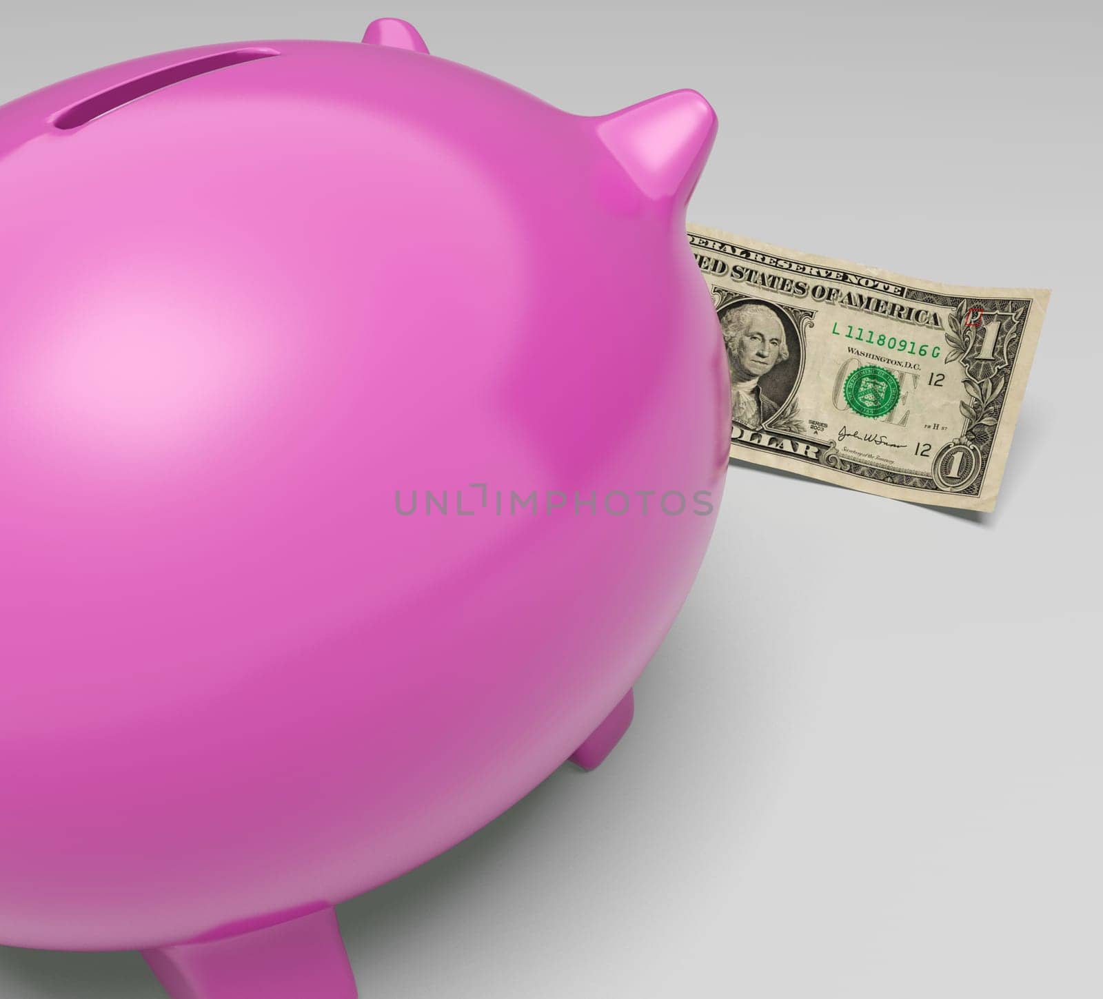 Piggy Dollars Showing Earning Cash Money Notes