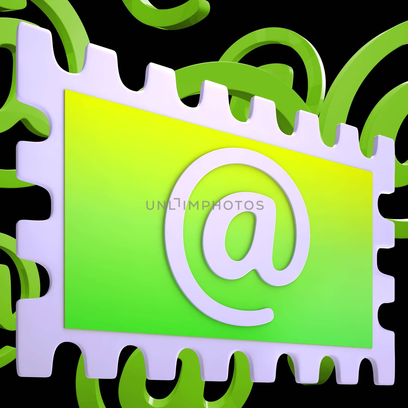 E-mail Stamp Showing Correspondence Mail Via Internet