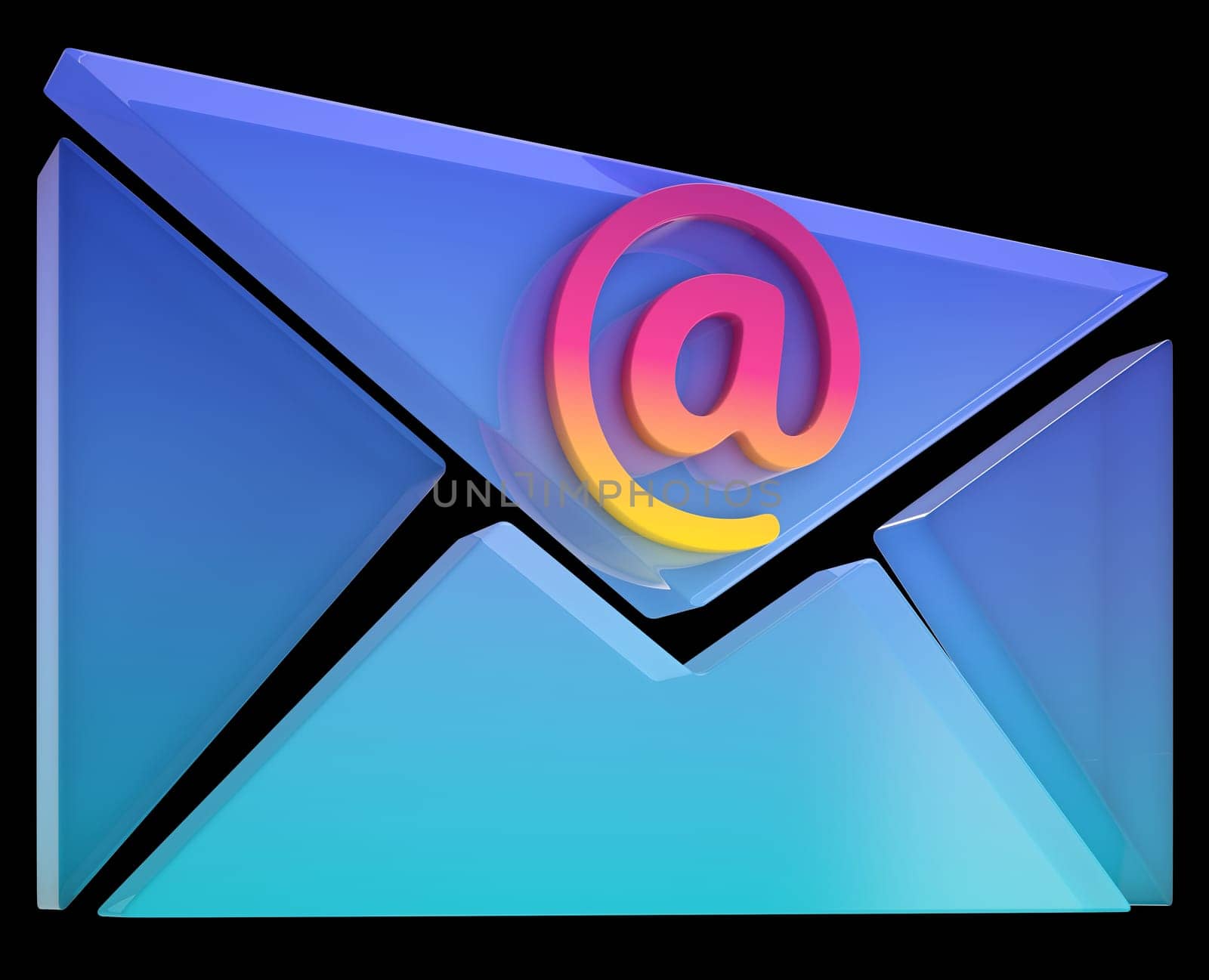 Envelope At Sign Showing Email on Web