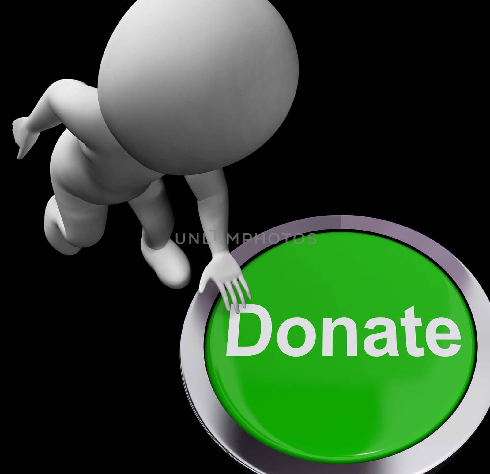Donate Button Showing Charity Donation And Fundraising