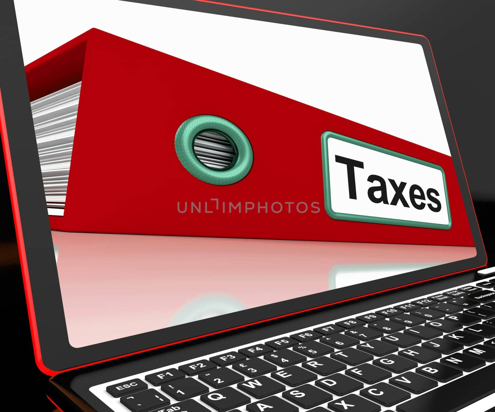 Taxes File On Laptop Shows Online Payment Or Taxes Report