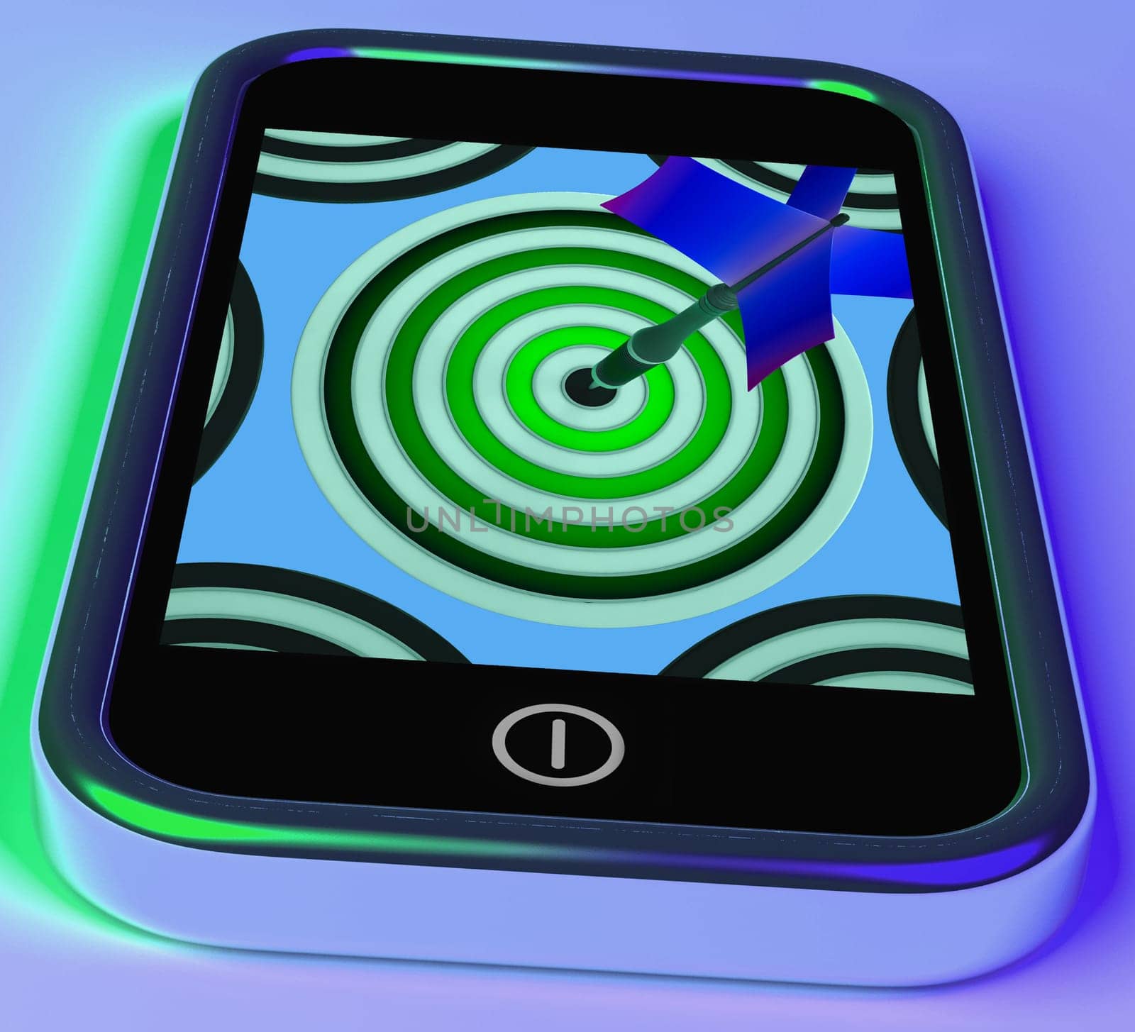 Dartboard On Smartphone Showing Online Archery Games And Practicing