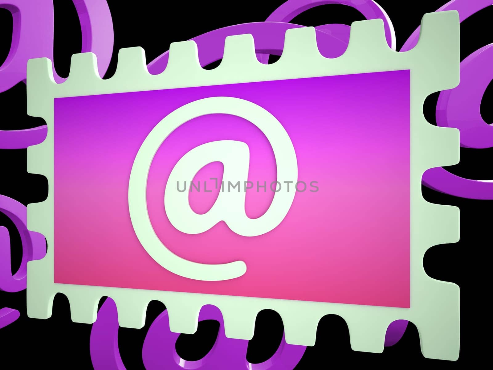 E-mail Stamp Showing Contact Through Internet Mail