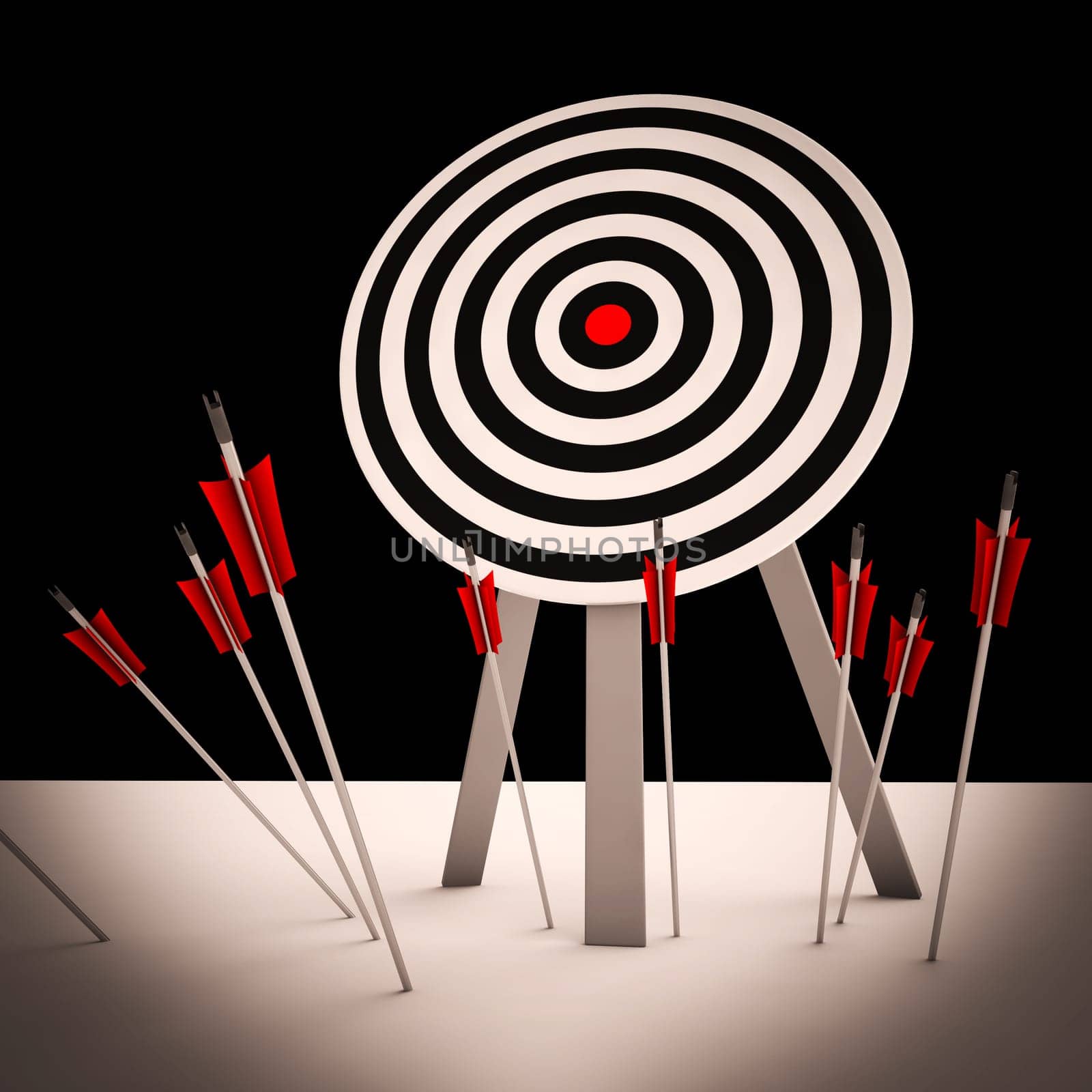 Arrows On Floor Showing Missing Objective Or Bad Competitor