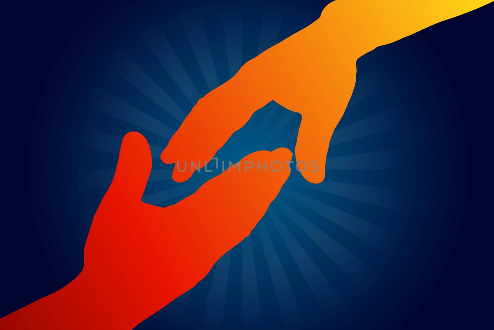 High resolution graphic of 2 people reaching out for help.