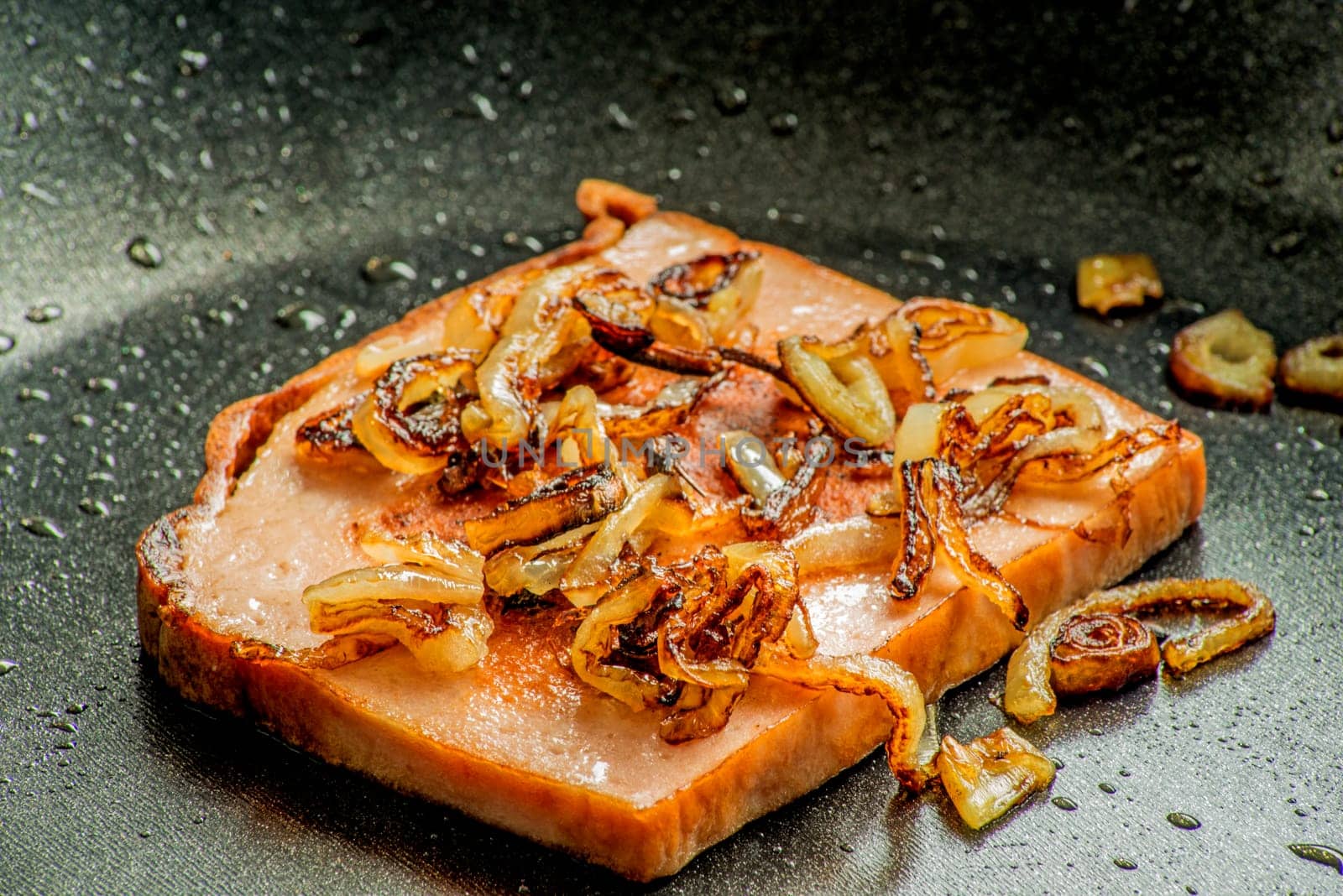 Leberkäse with onions