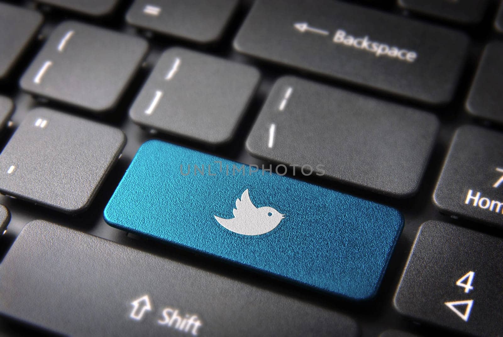 Internet key with Global icon on laptop keyboard. Included clipping path, so you can easily edit it.