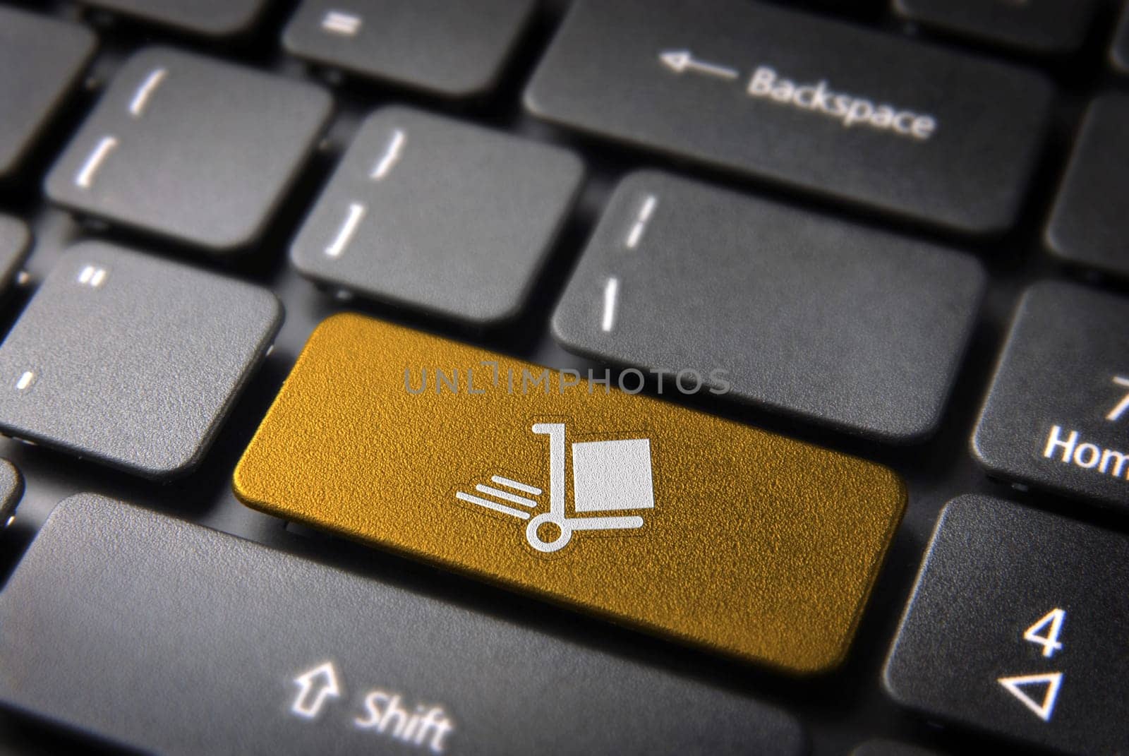 Internet key with Global icon on laptop keyboard. Included clipping path, so you can easily edit it.