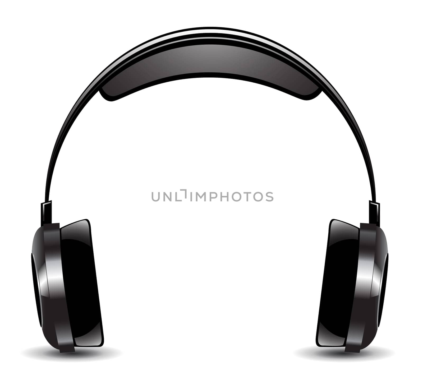 Vector illustration of headphones isolated on a white background