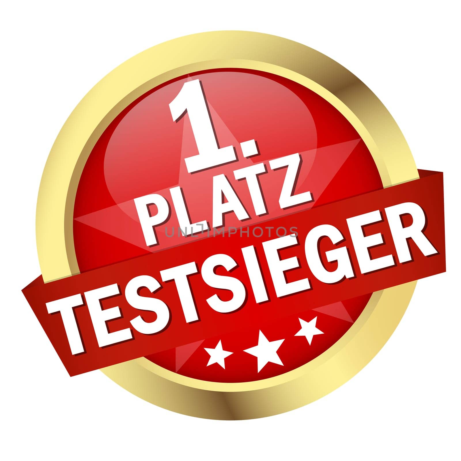 Button with banner " 1ST PLACE TEST WINNER """