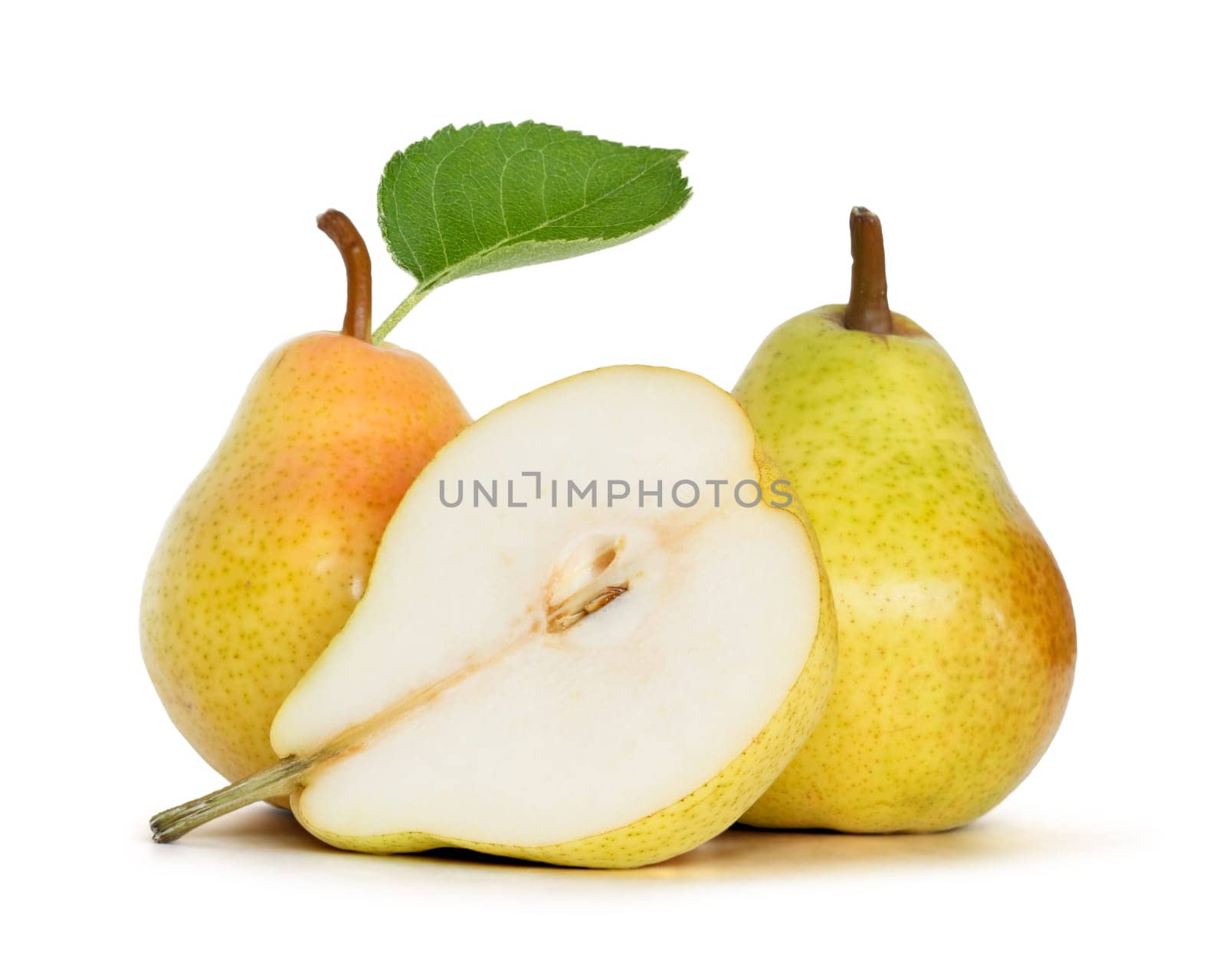 pears over white background