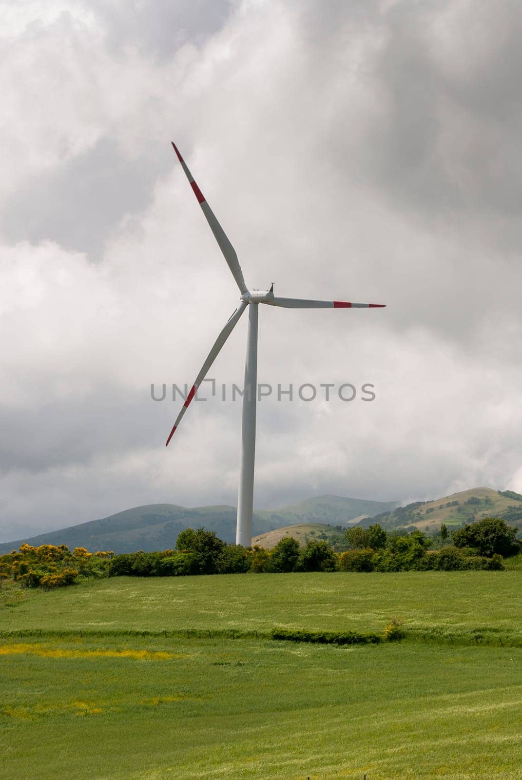 wind turbines in the countryside of Salerno in Italy