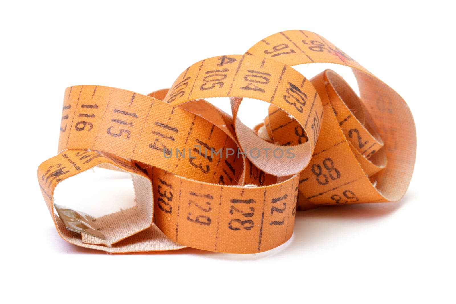 Measuring tape of the tailor isolated on white