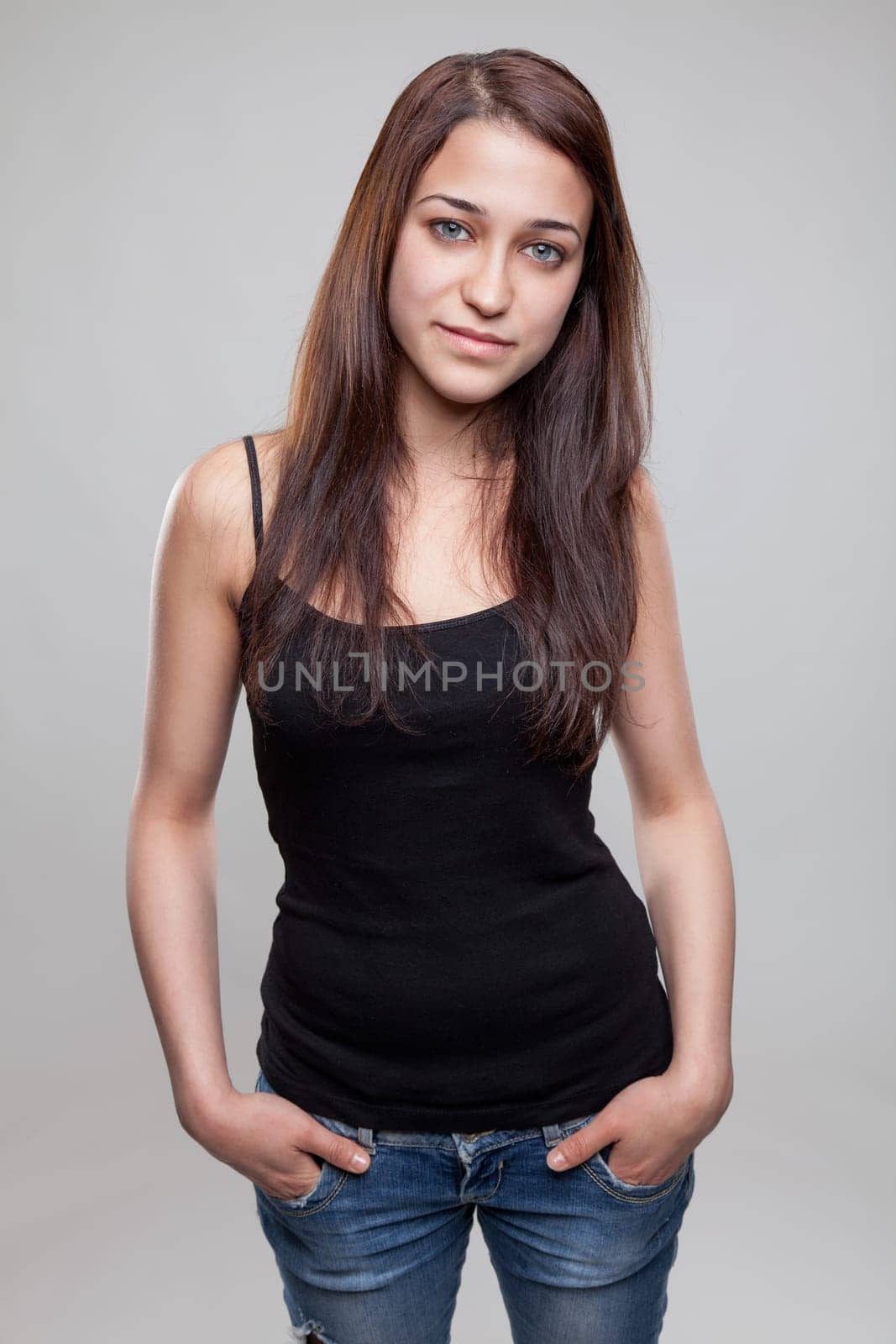 Portrait of a young brunette