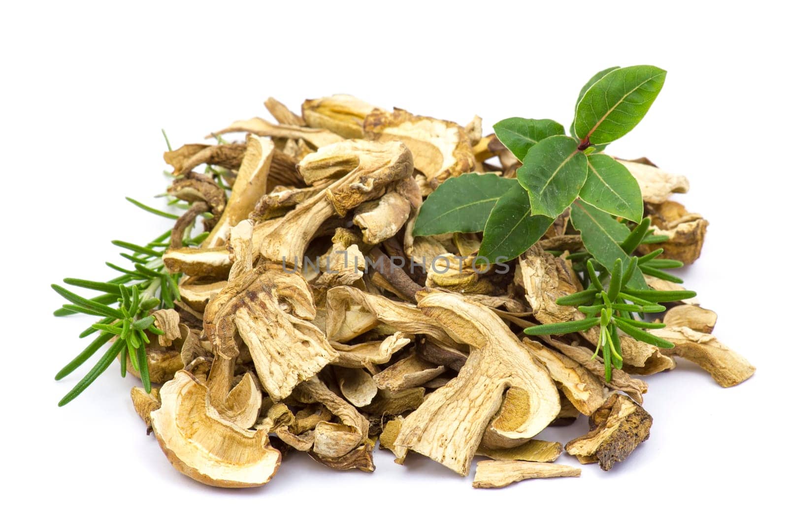 herbs and dried mushrooms - boletus