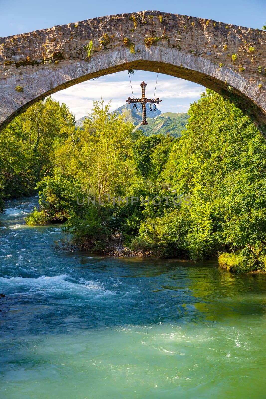 Old Roman stone bridge in Cangas de Onis, Spain
