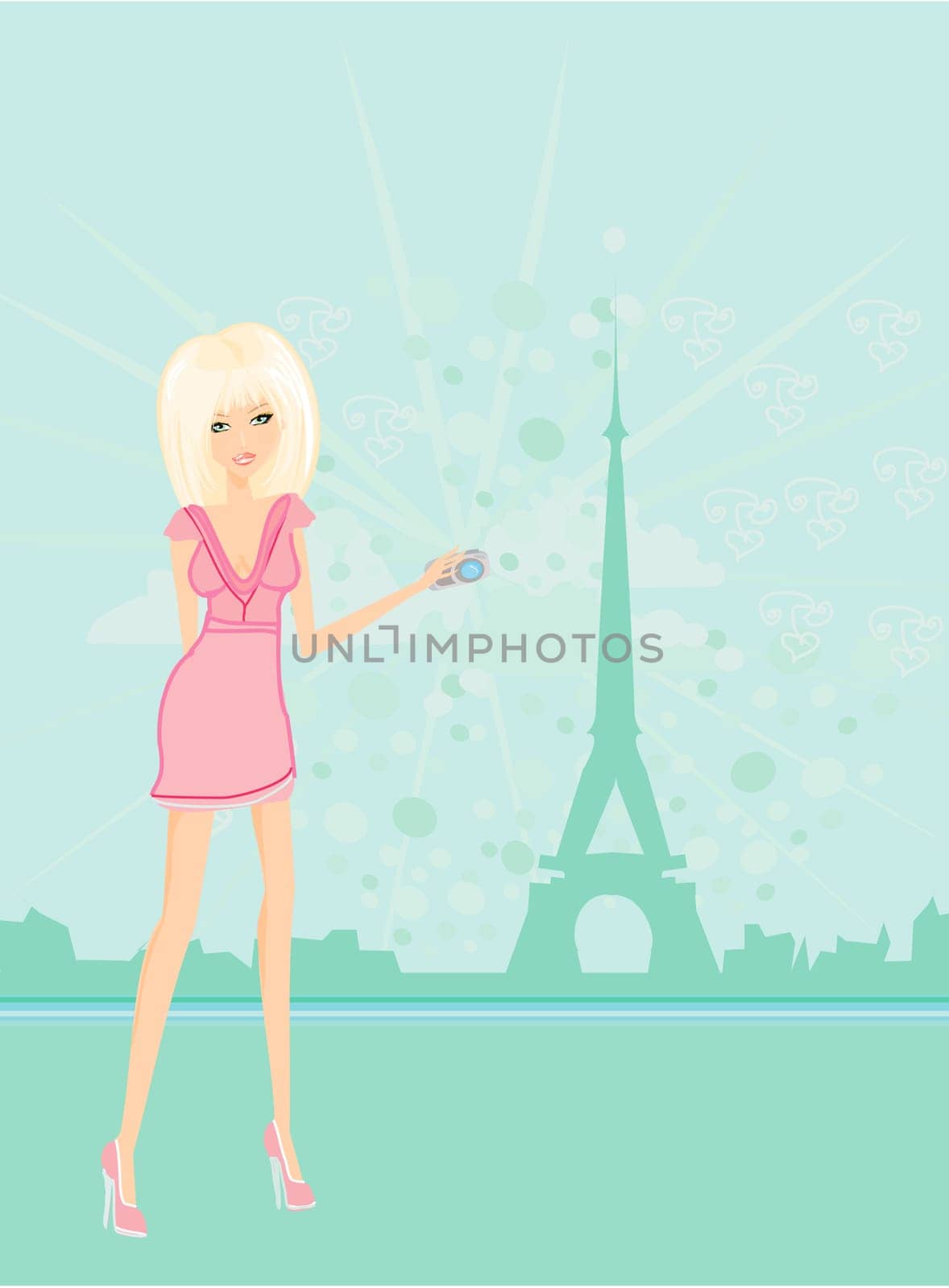 beautiful travel girl in Paris