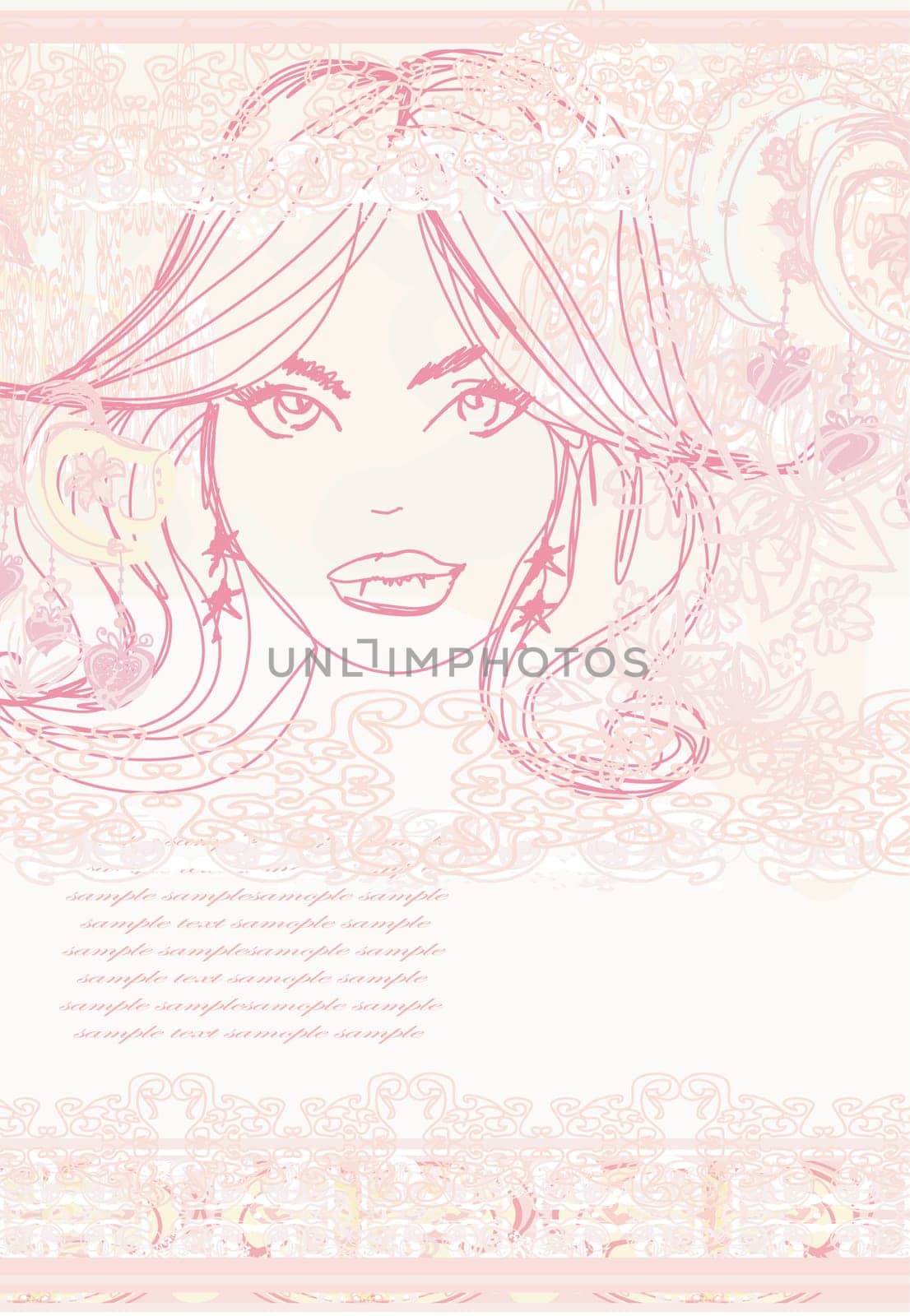 Abstract Beautiful Woman Portrait
