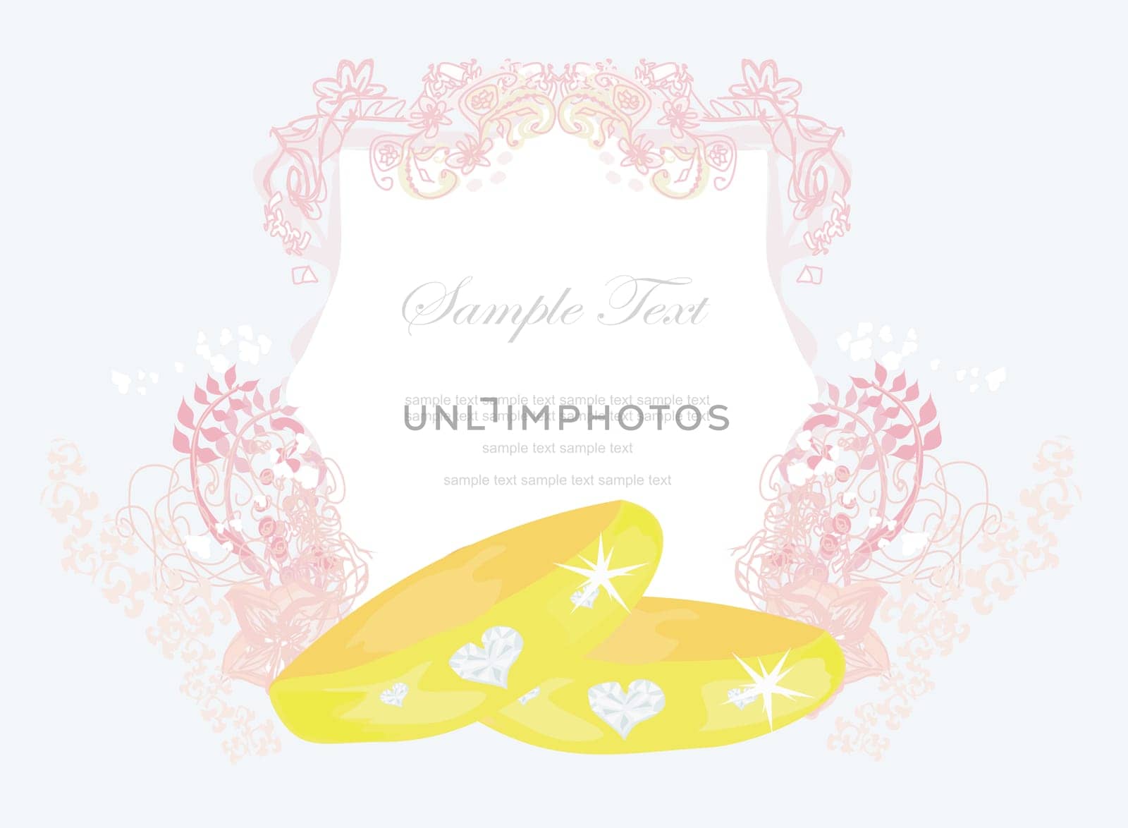 wedding Invitation card with rings