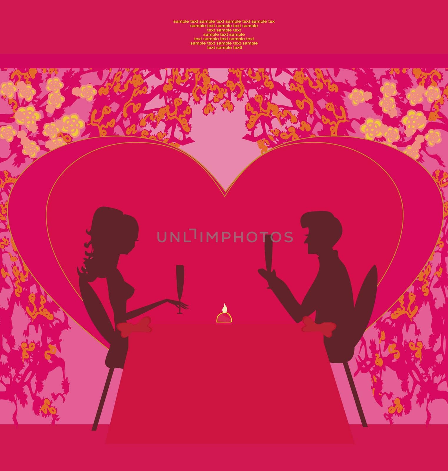 Young couple flirt and drink champagne