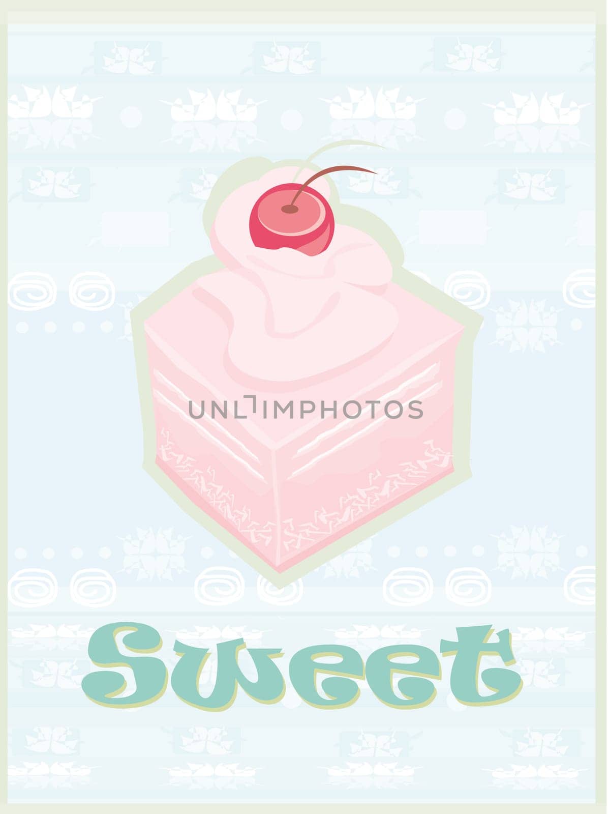 Lovely cake - Vintage Card Design