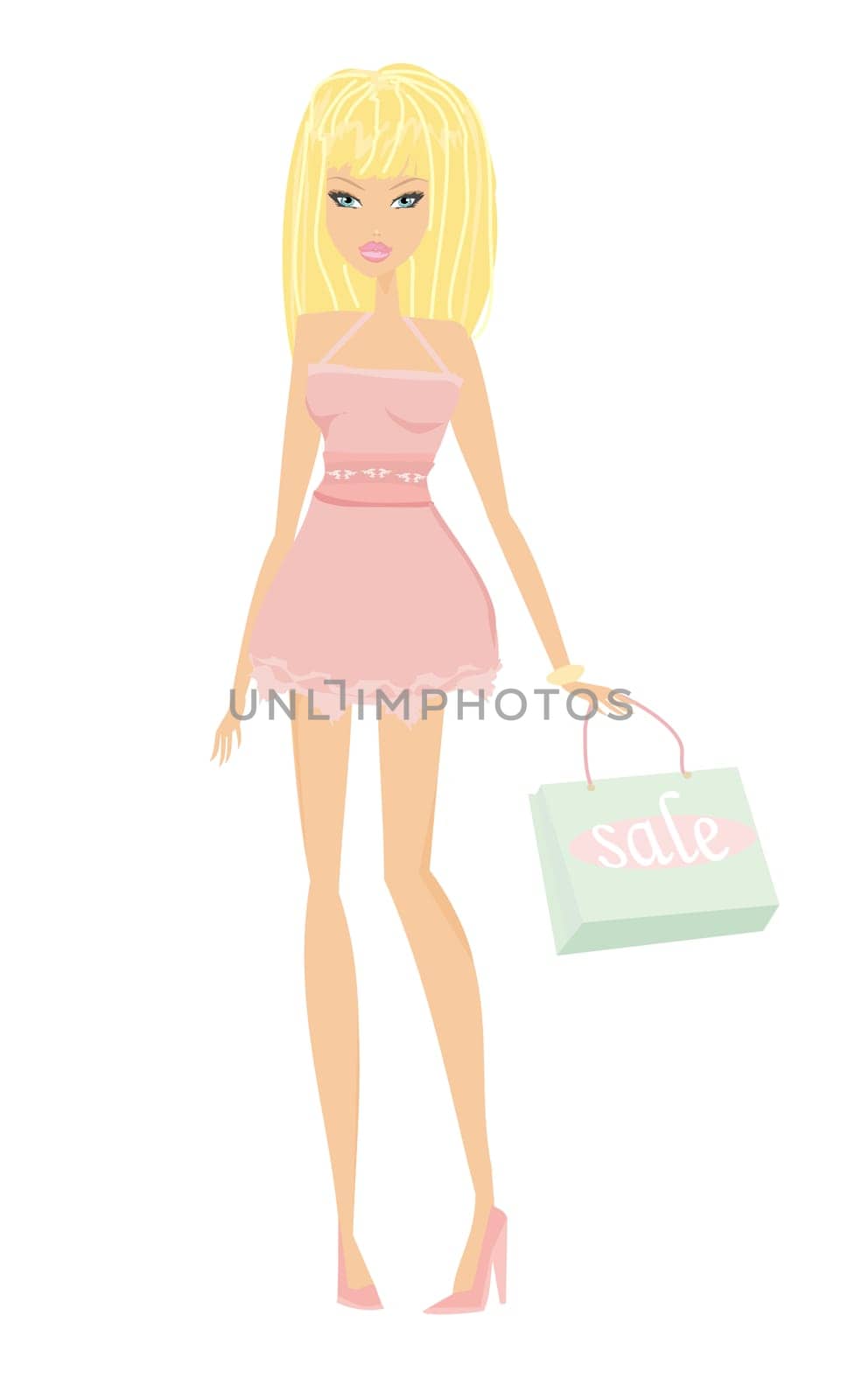 shopping fashion girl with elegant bag