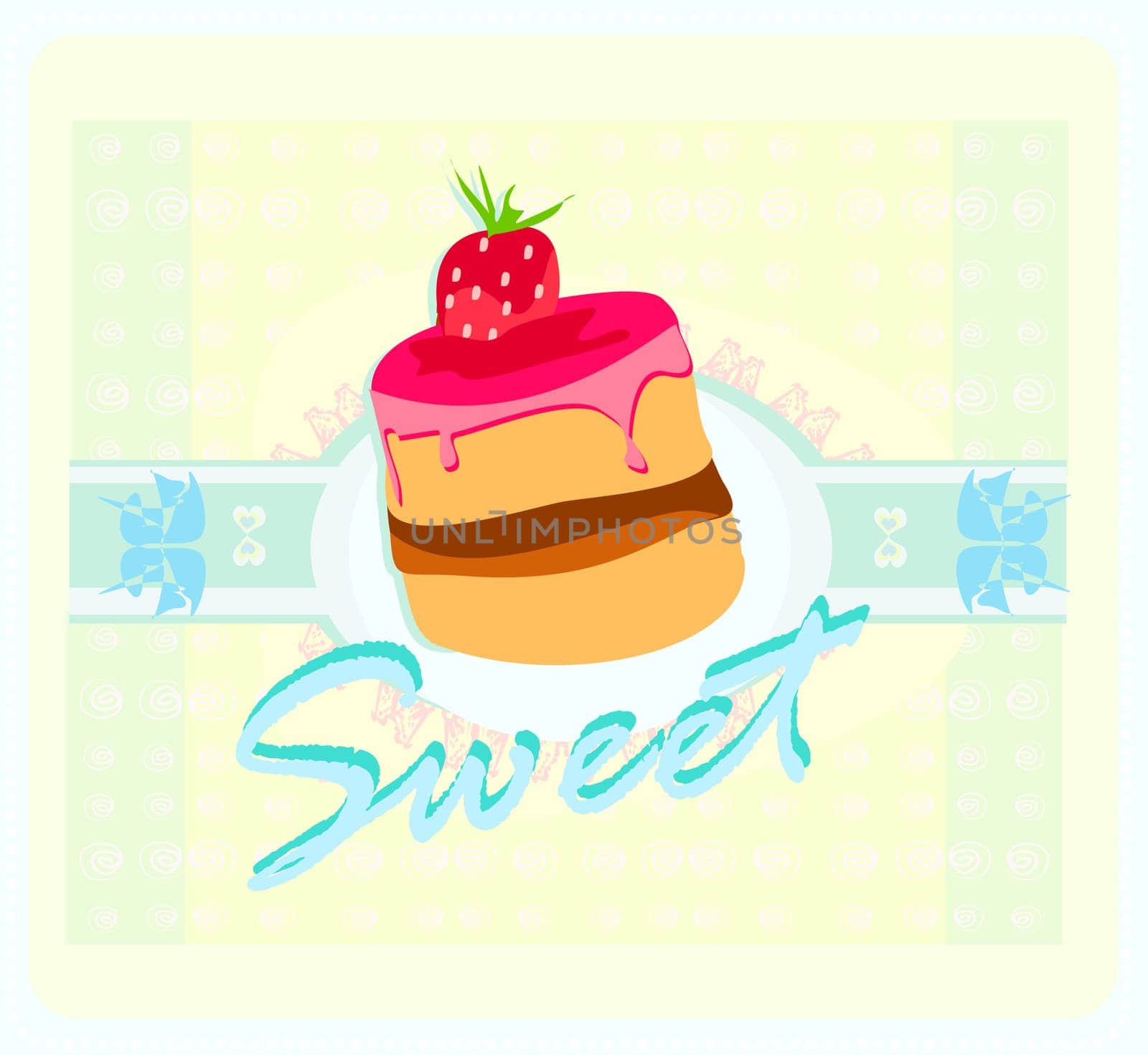 Lovely cake - Vintage Card Design