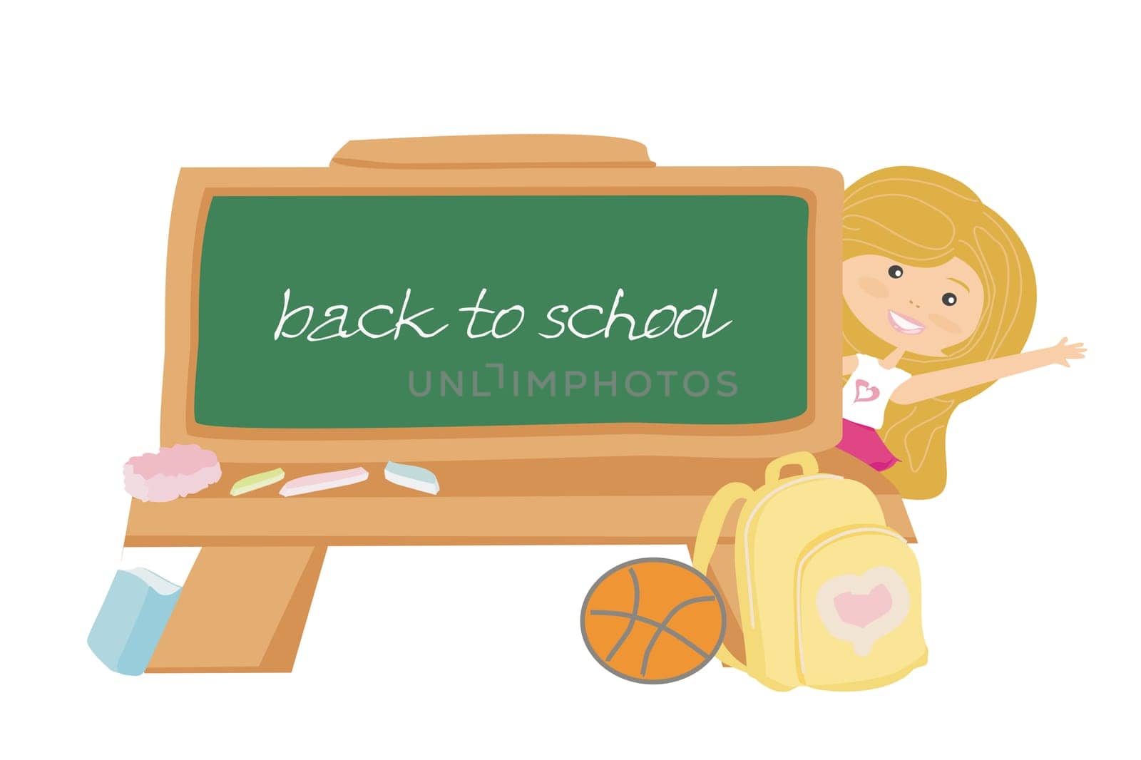 illustration of back to school girl