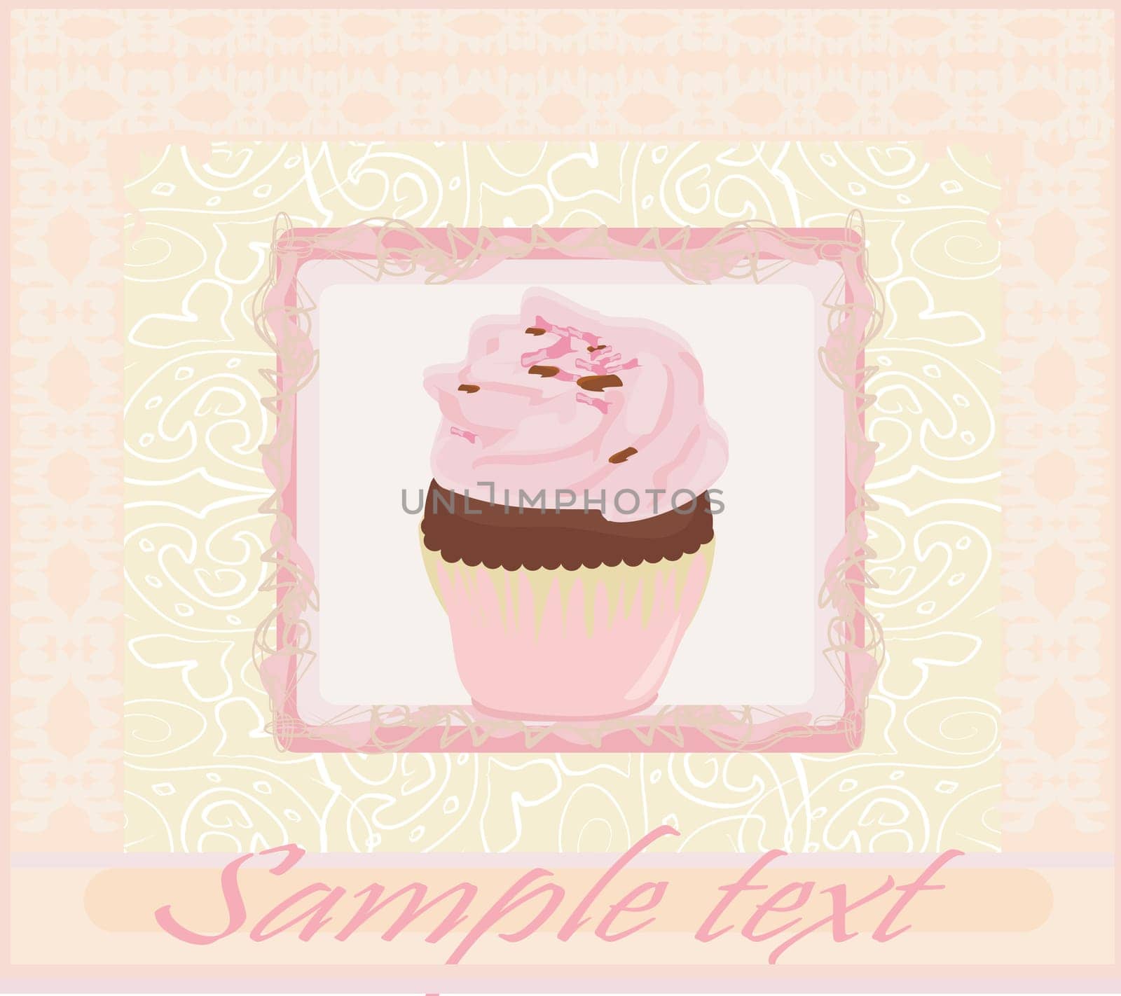 Lovely Cupcake Design card menu