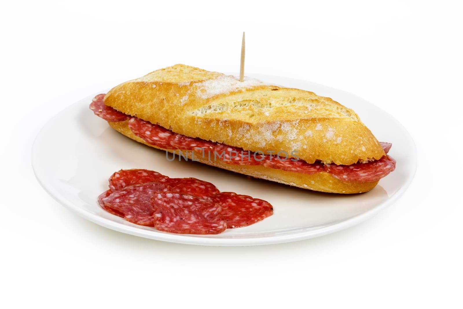 Cover vasco. sausage typical Spanish tapas size.