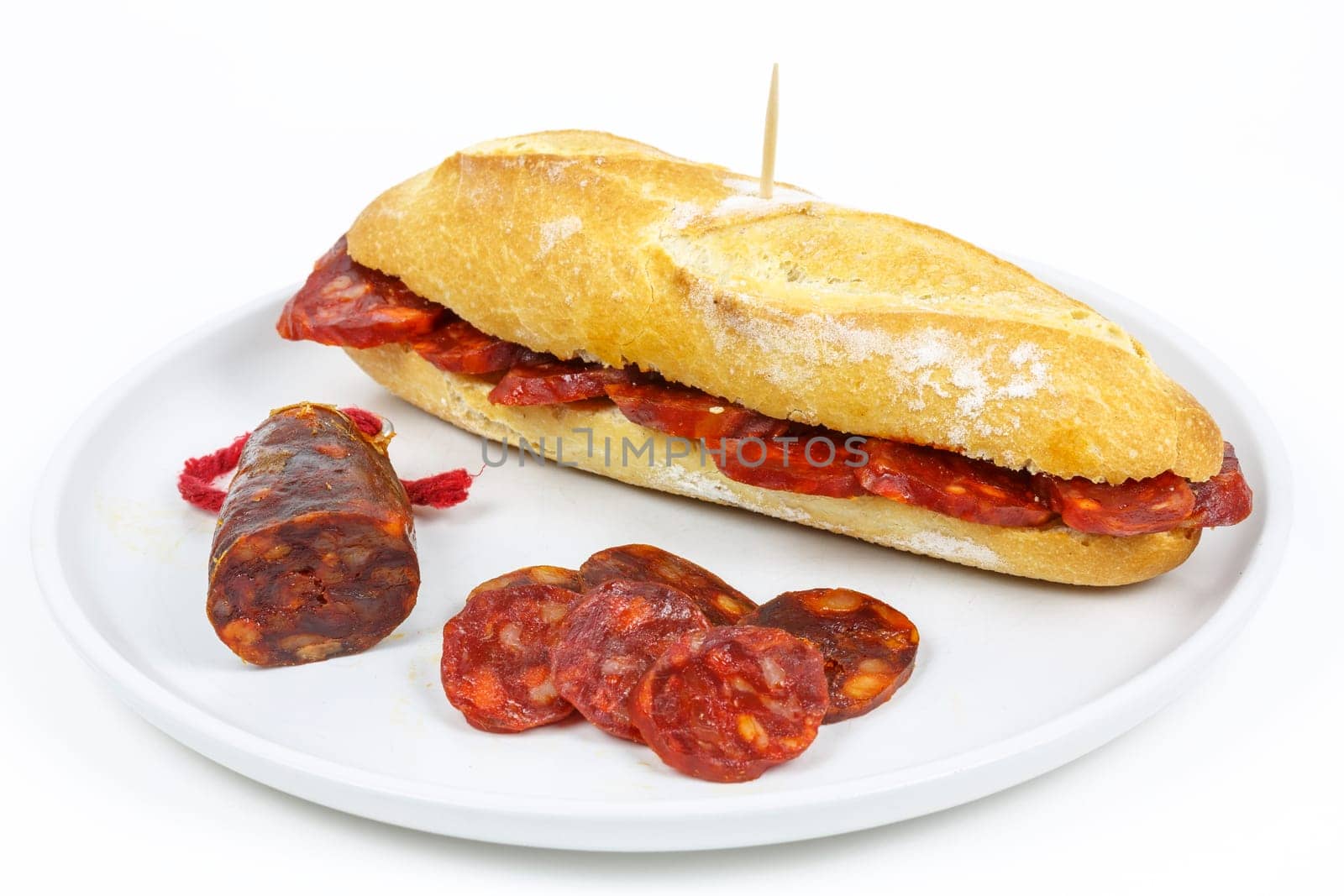 Cover vasco. sausage typical Spanish tapas size.